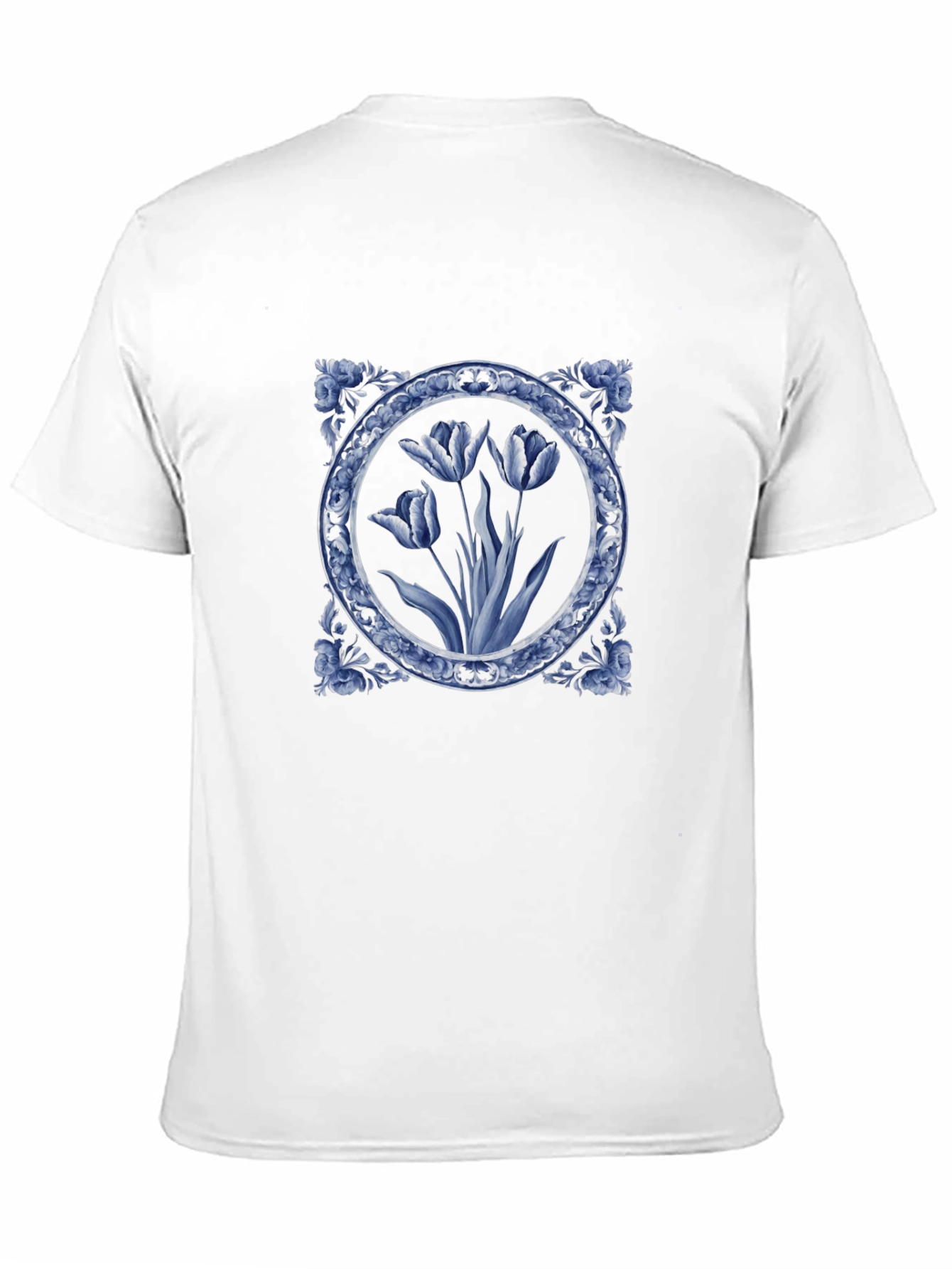 Blue Delft Floral Print T-Shirt