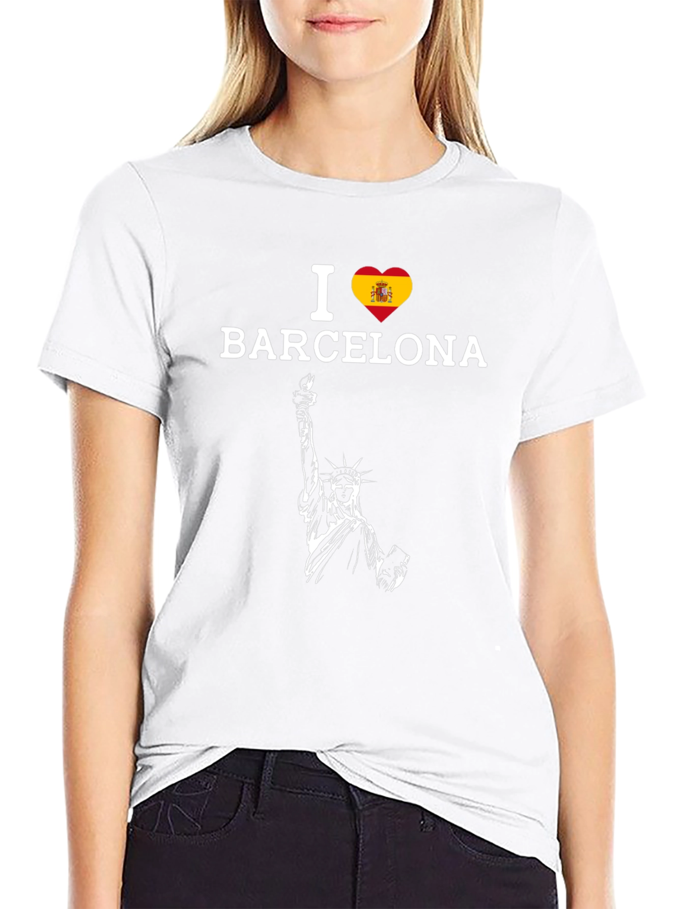 I Love Barcelona Spain Heart Graphic T-Shirt