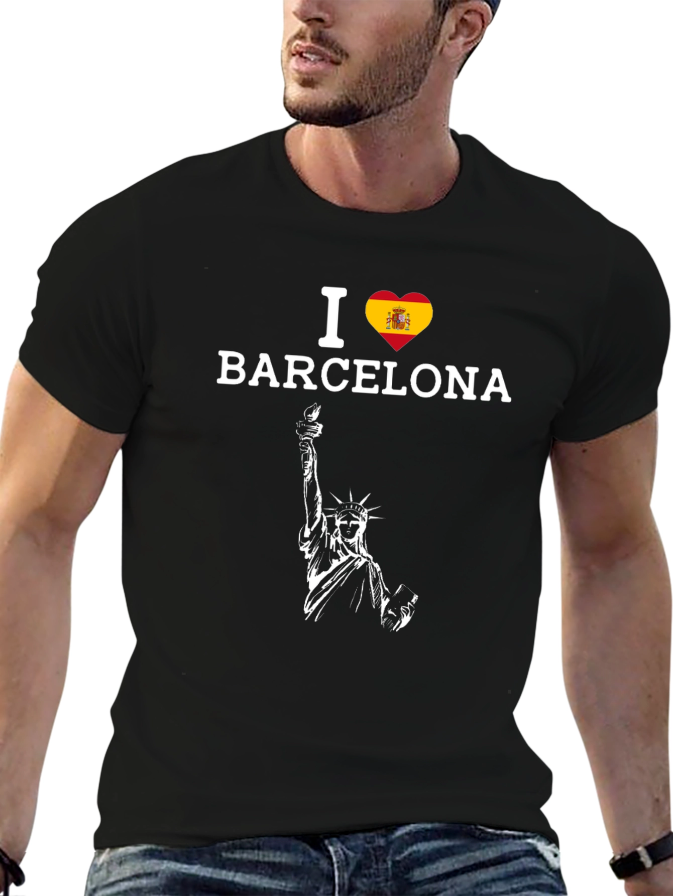 I Love Barcelona Spain Heart Graphic T-Shirt
