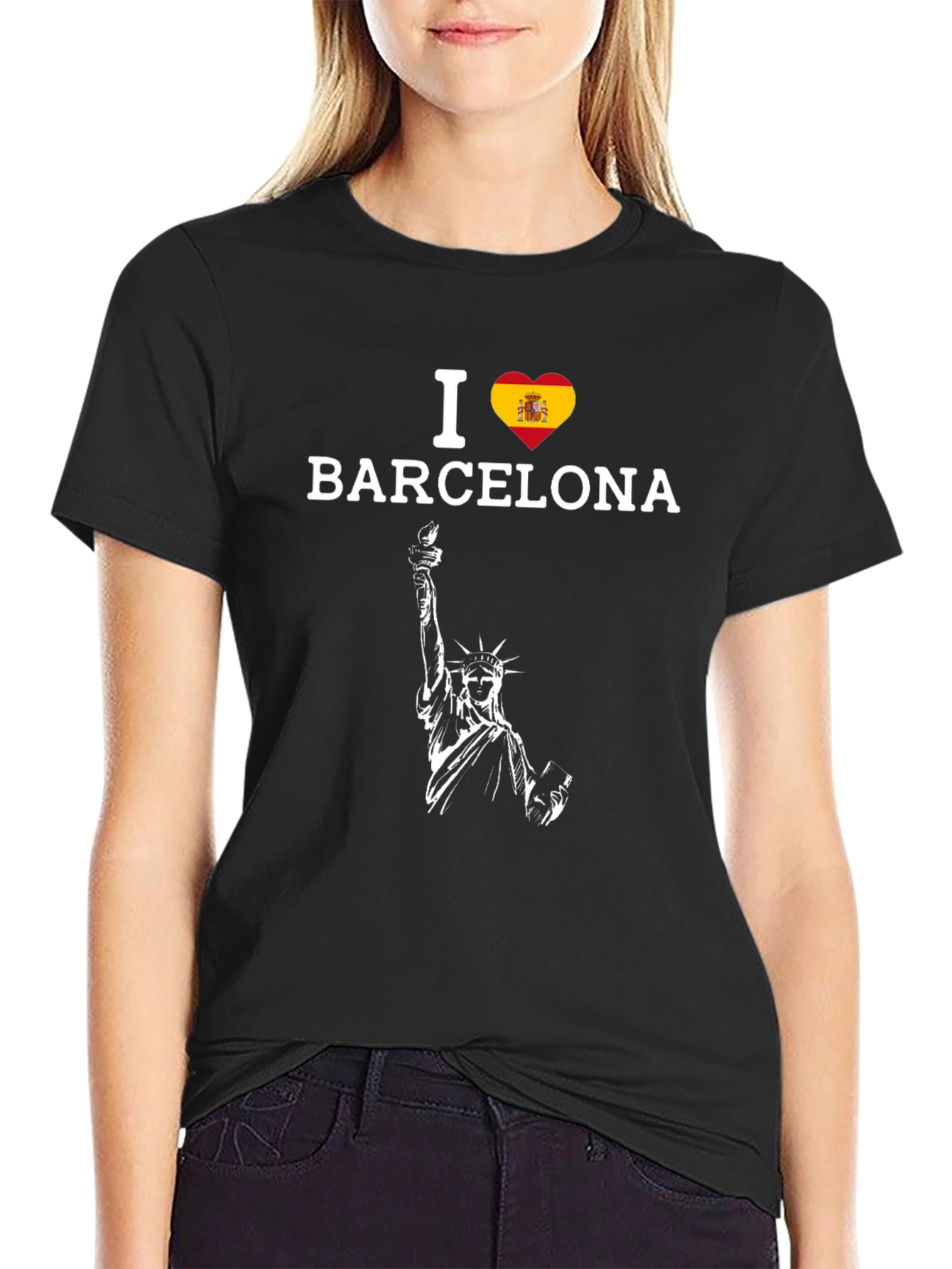 I Love Barcelona Spain Heart Graphic T-Shirt