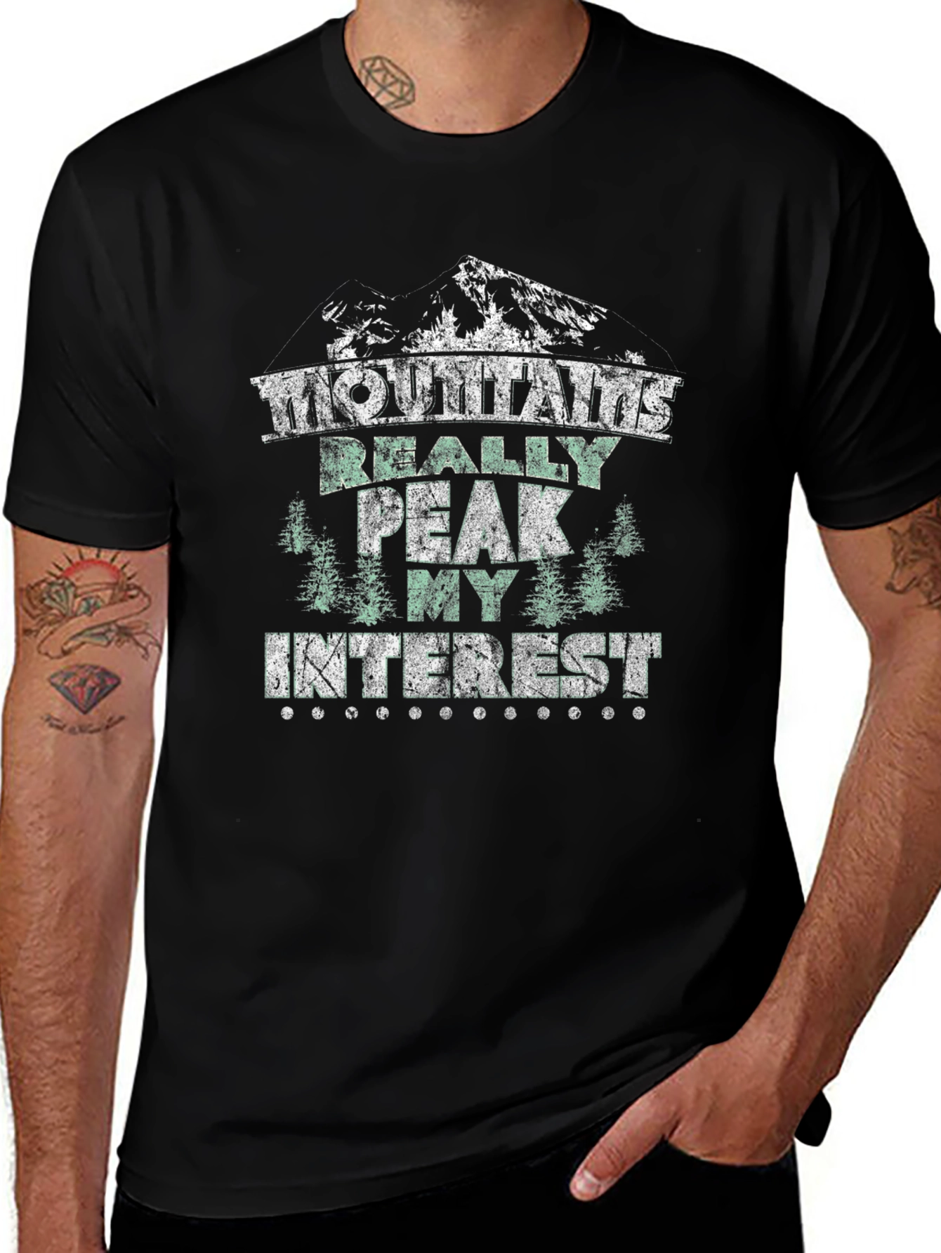Mountain Peak Interest Black T-Shirt