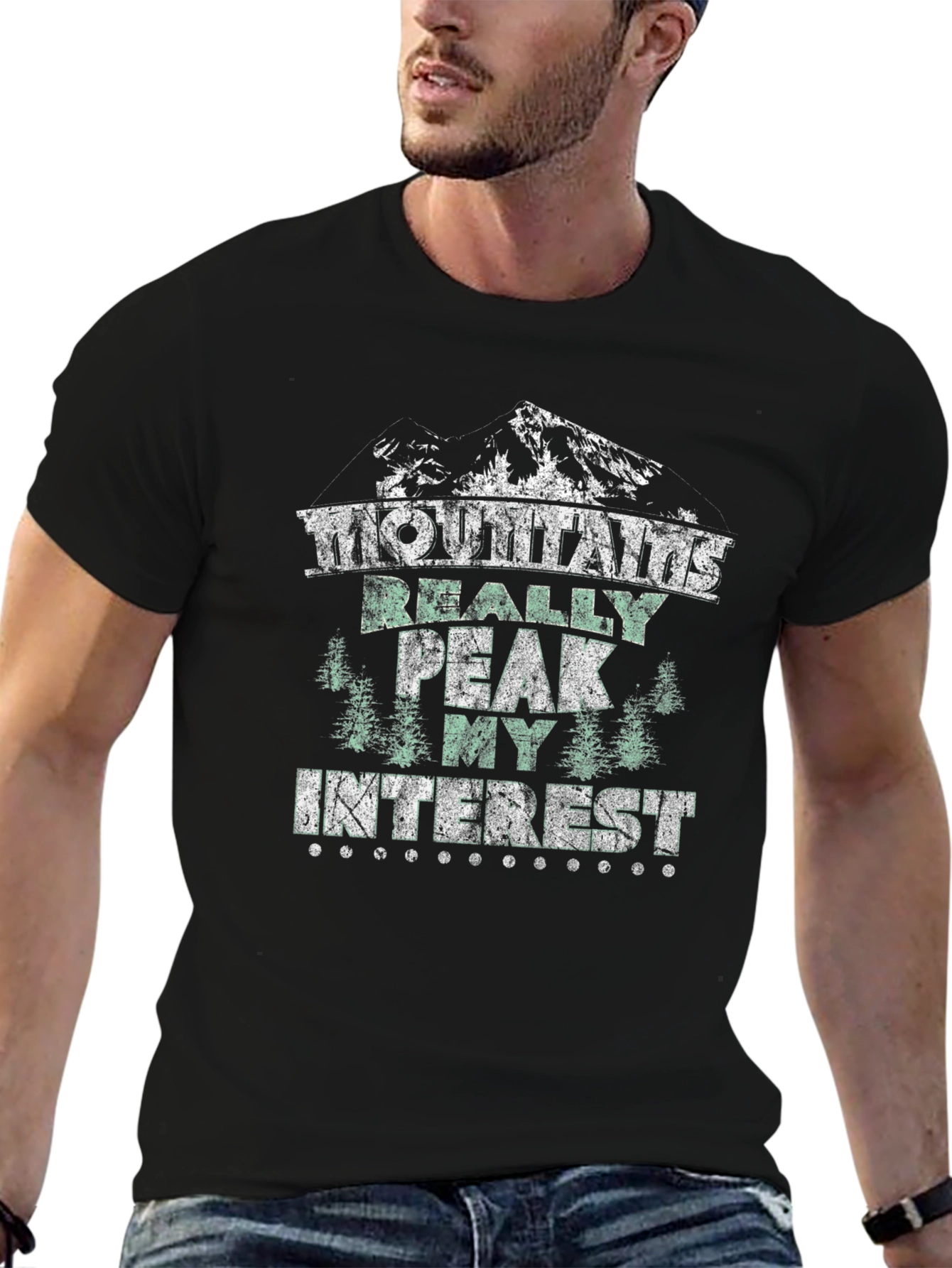 Mountain Peak Interest Black T-Shirt