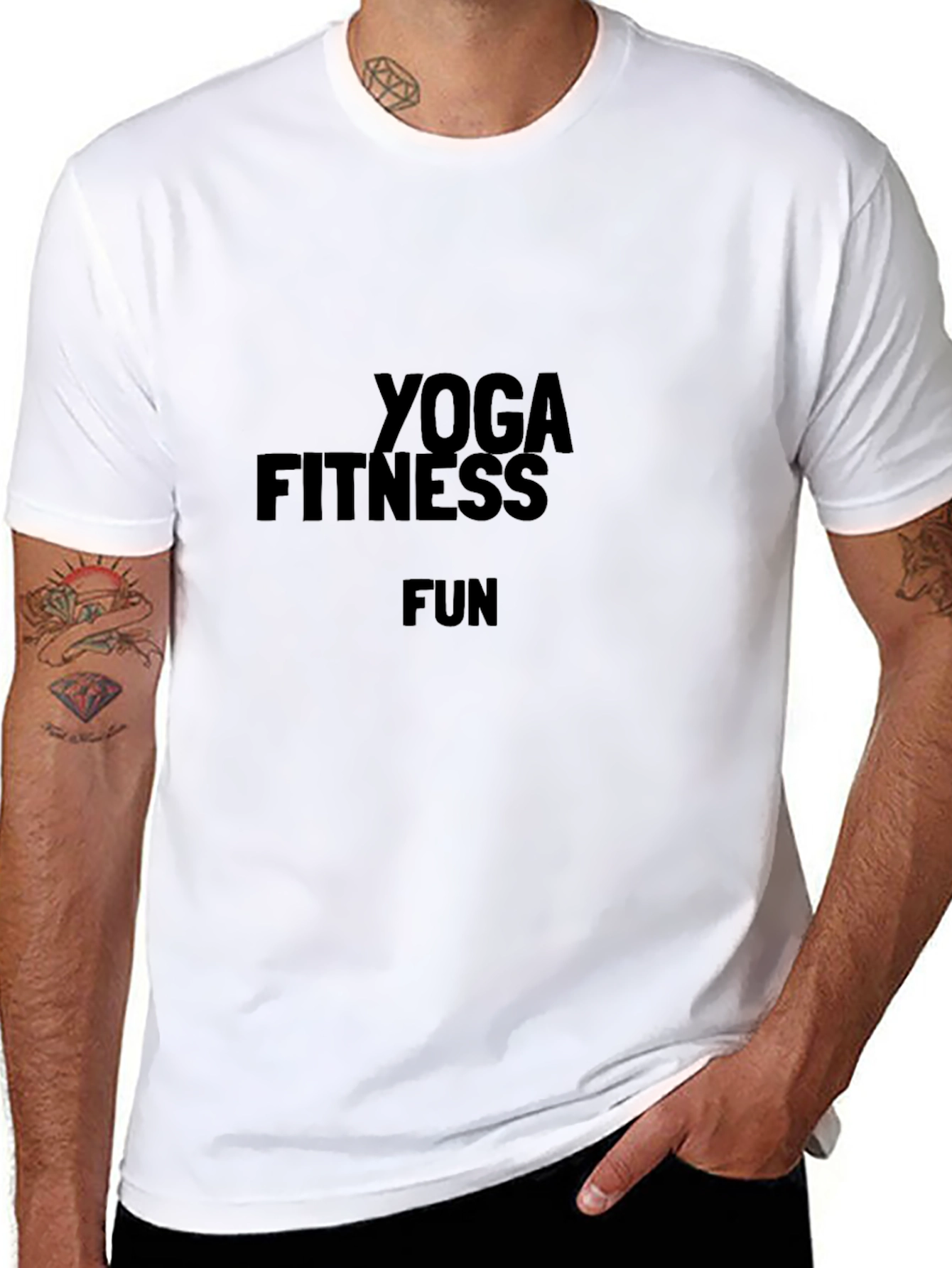 Yoga Fitness Fun Black Graphic Tee