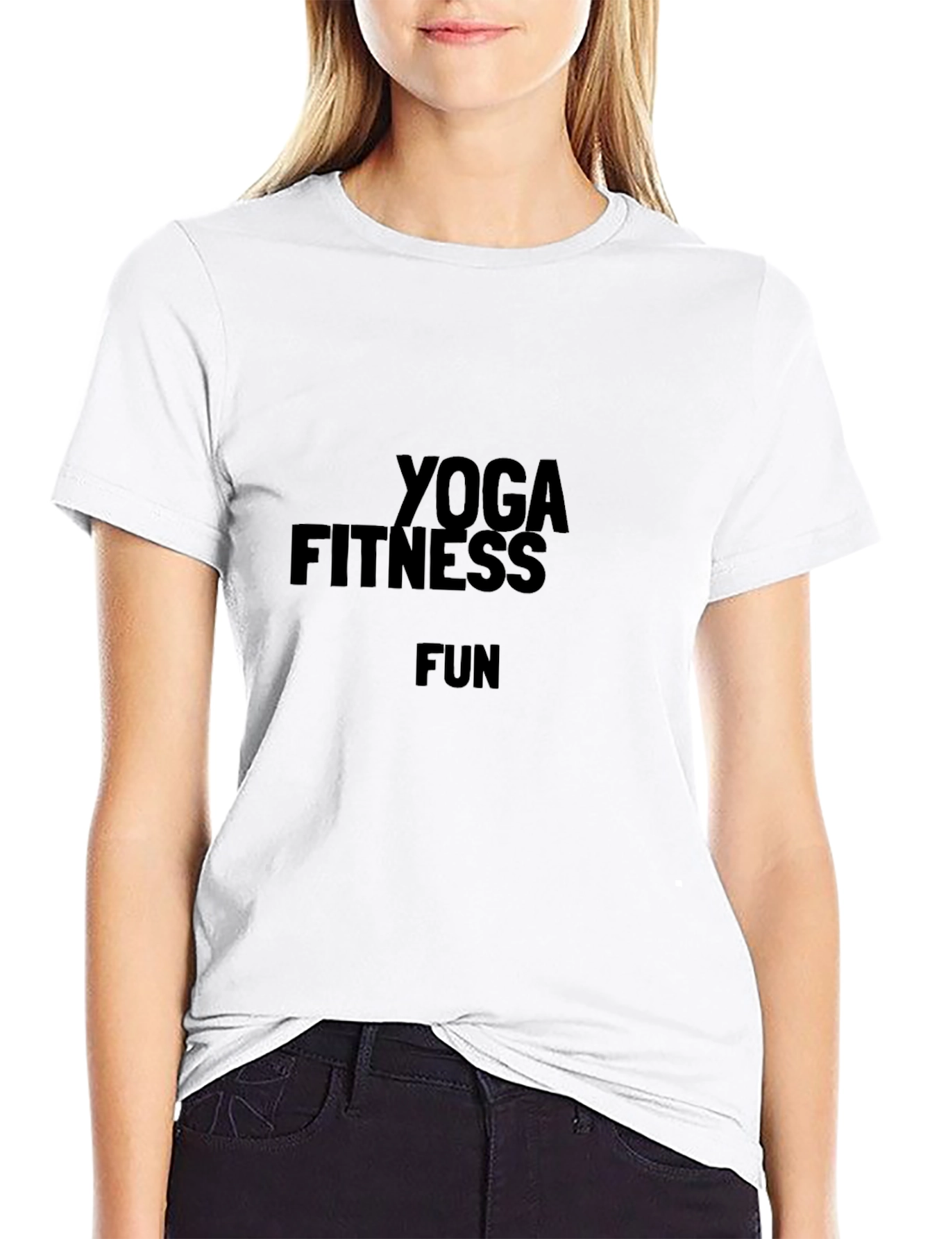 Yoga Fitness Fun Black Graphic Tee