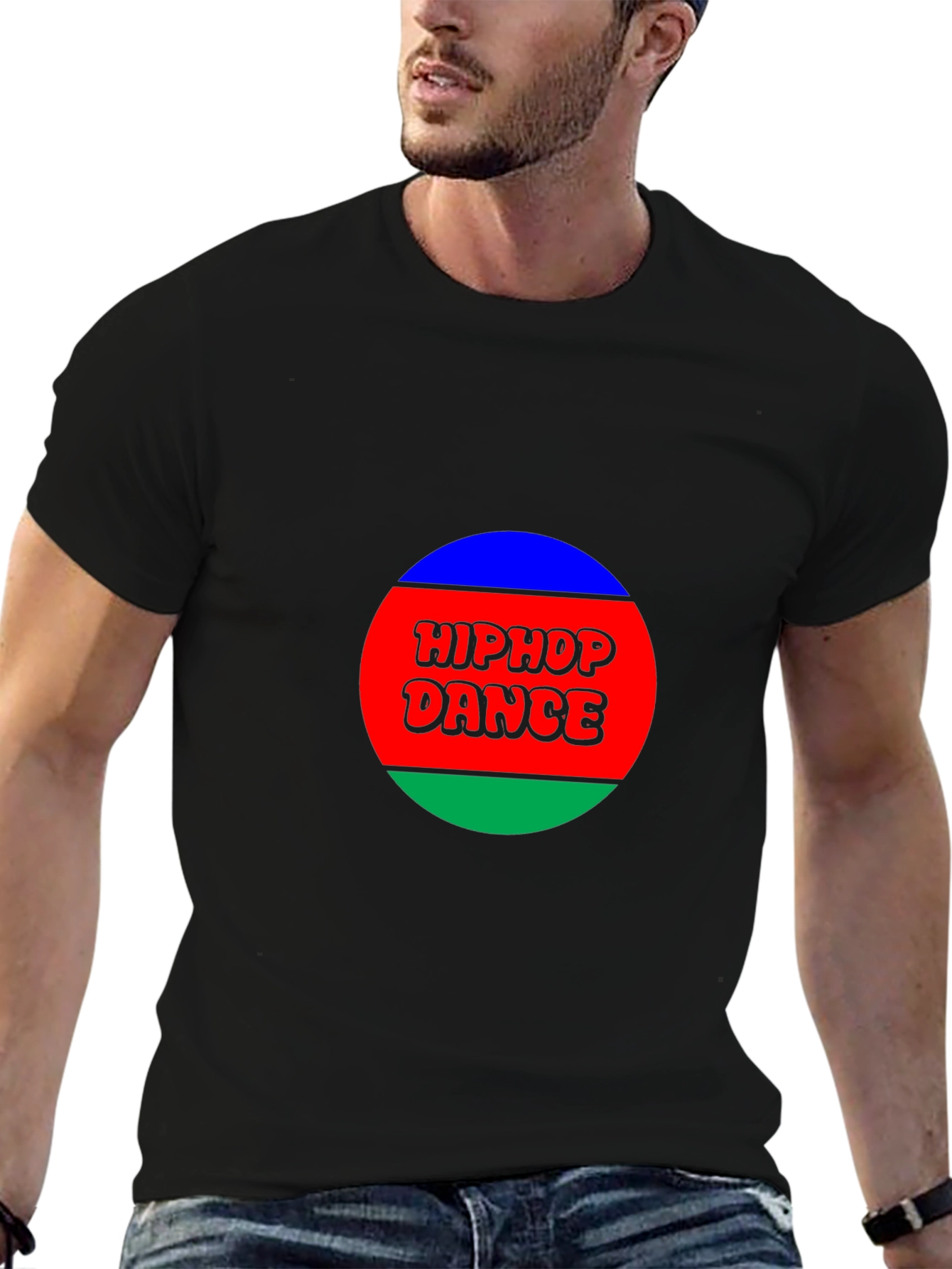 Hiphop Dance Graphic Tee - Stylish Mens Black T-Shirt
