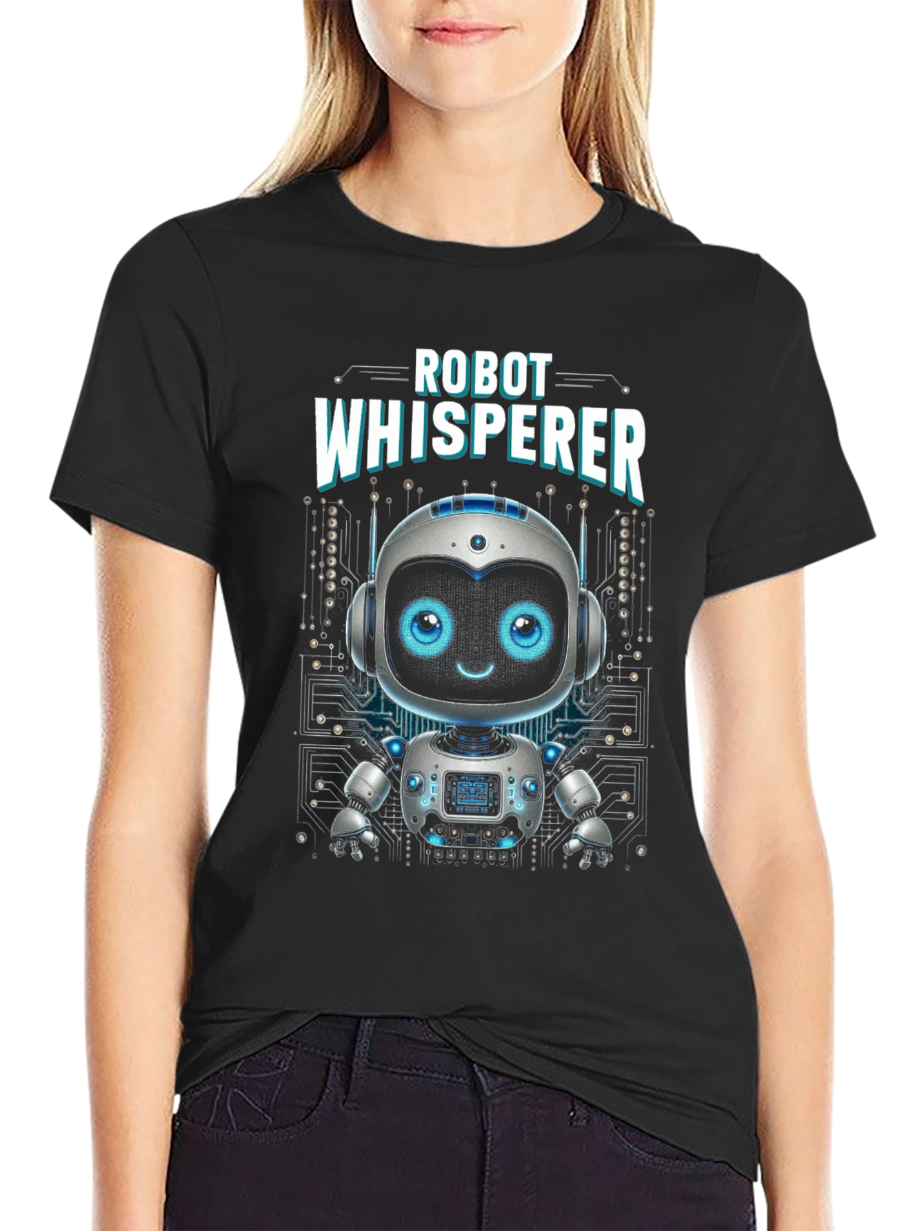 Robot Whisperer Graphic Tee - AI Humor Shirt
