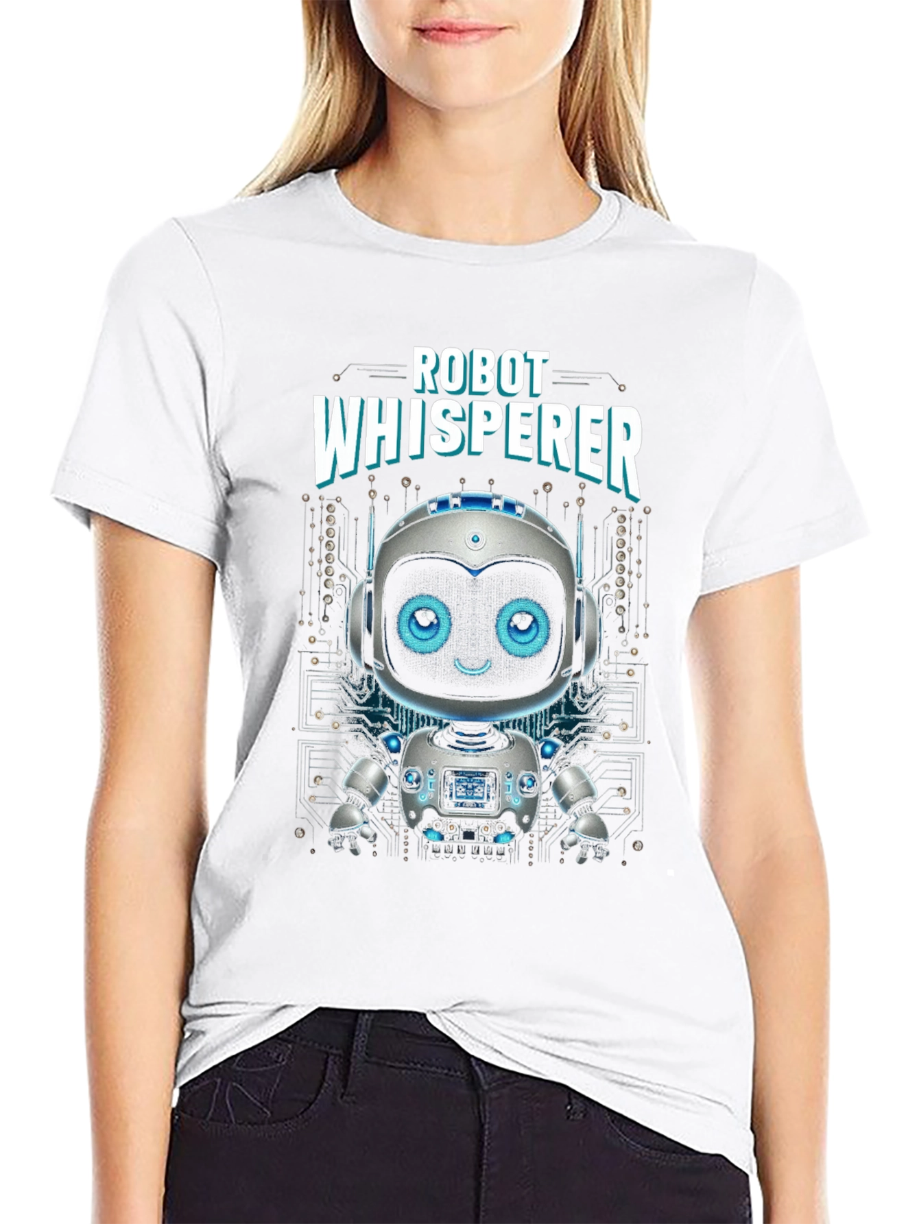 Robot Whisperer Graphic Tee - AI Humor Shirt
