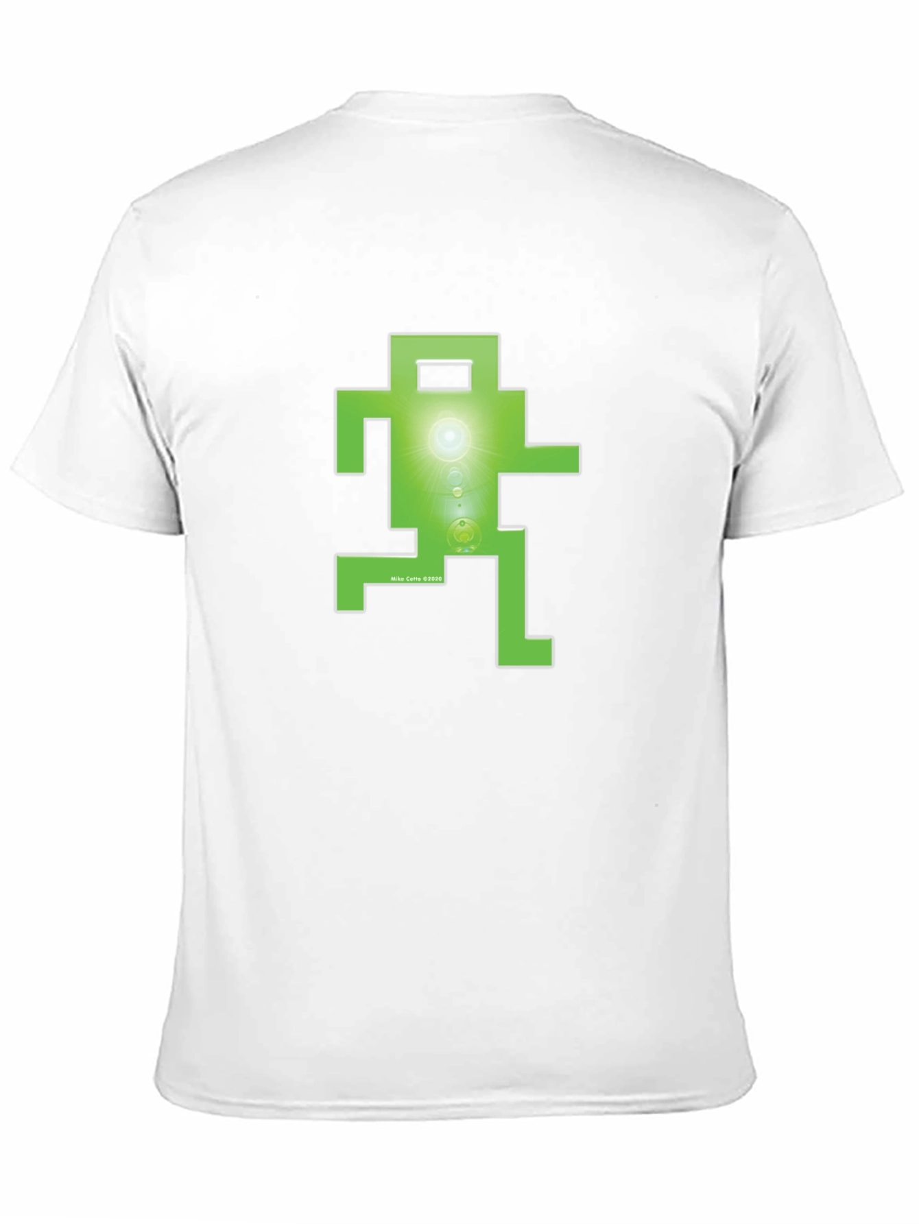 Retro Green Pixel Figure T-Shirt - Classic Gaming Style