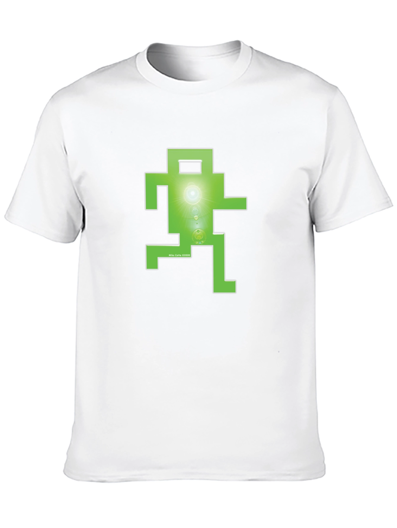 Retro Green Pixel Figure T-Shirt - Classic Gaming Style