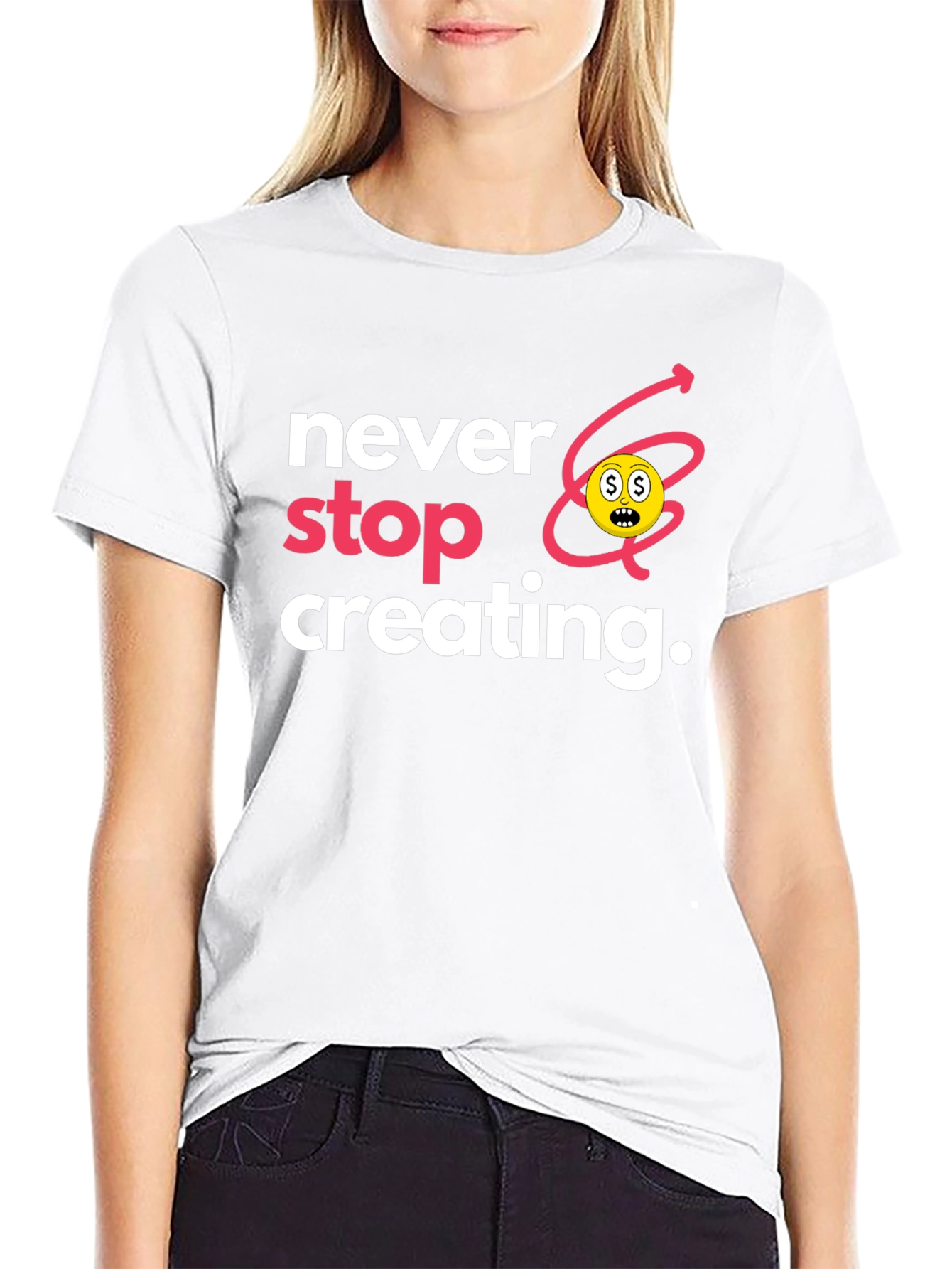 Never Stop Creating Black T-Shirt