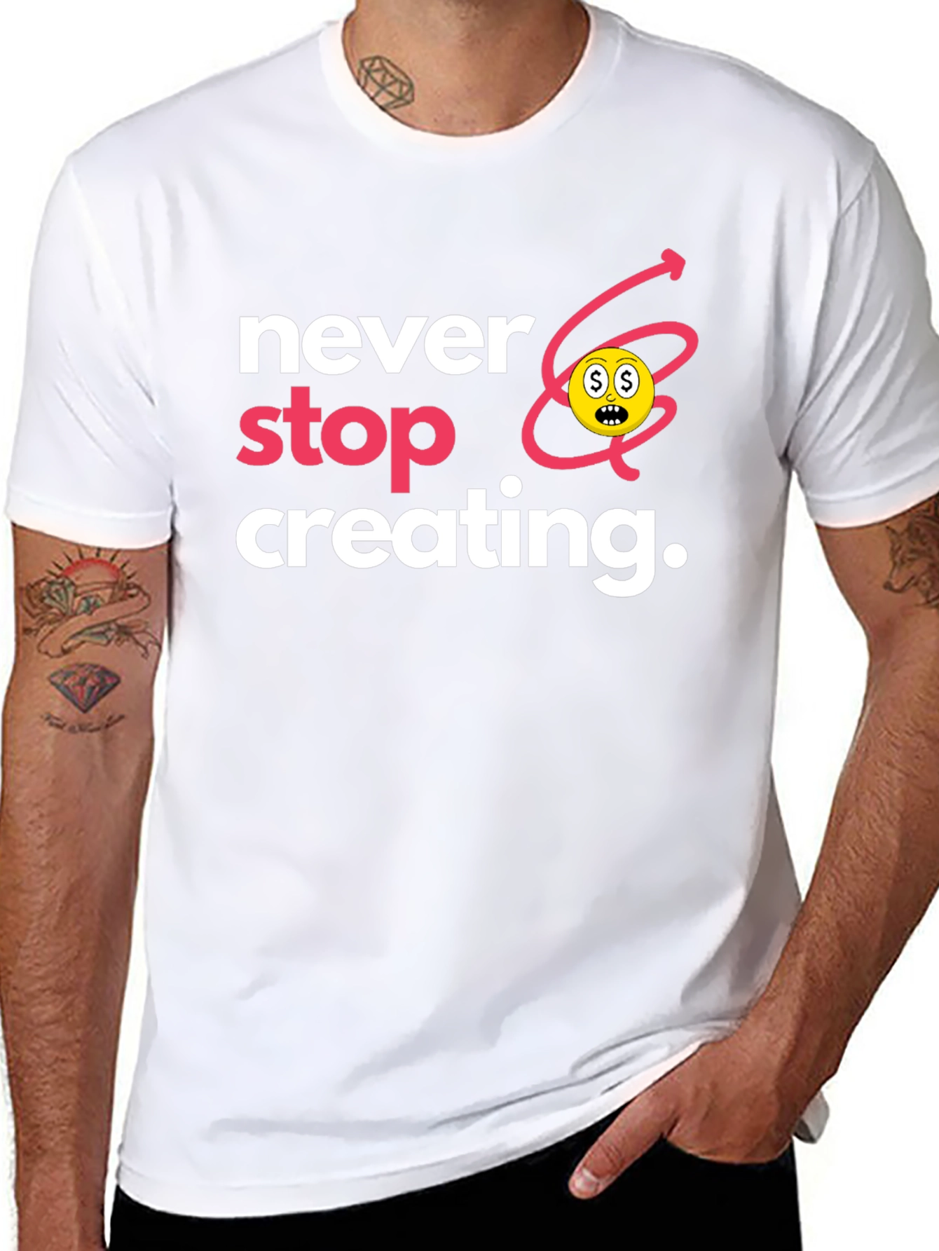 Never Stop Creating Black T-Shirt