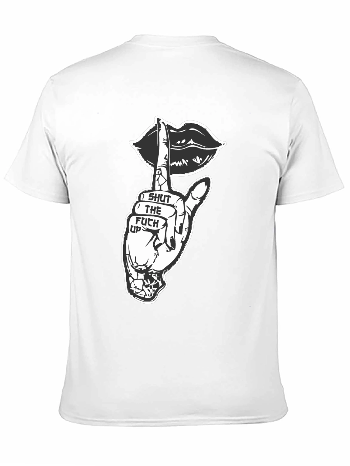 Shut Up Graphic Tee - Black Crew Neck T-Shirt