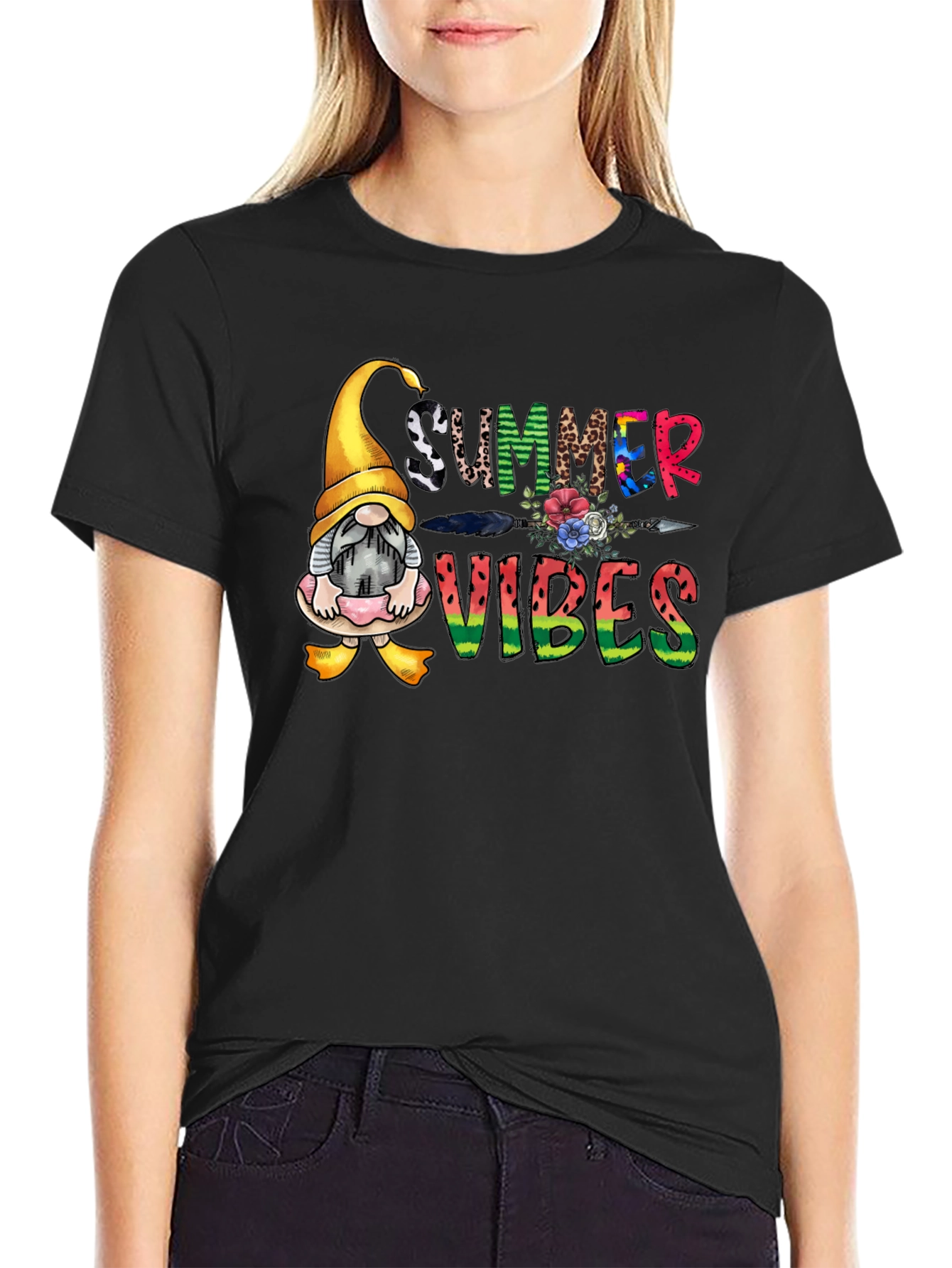 Summer Vibes Gnome Graphic Tee