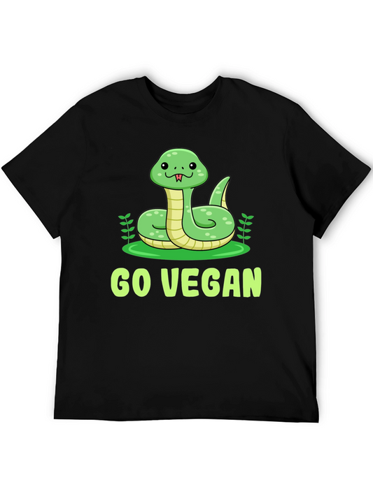 Go Vegan Snake Graphic T-Shirt