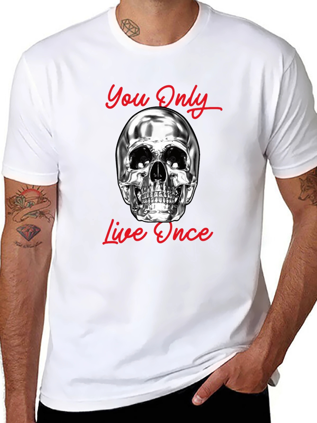 You Only Live Once Skull Graphic T-Shirt