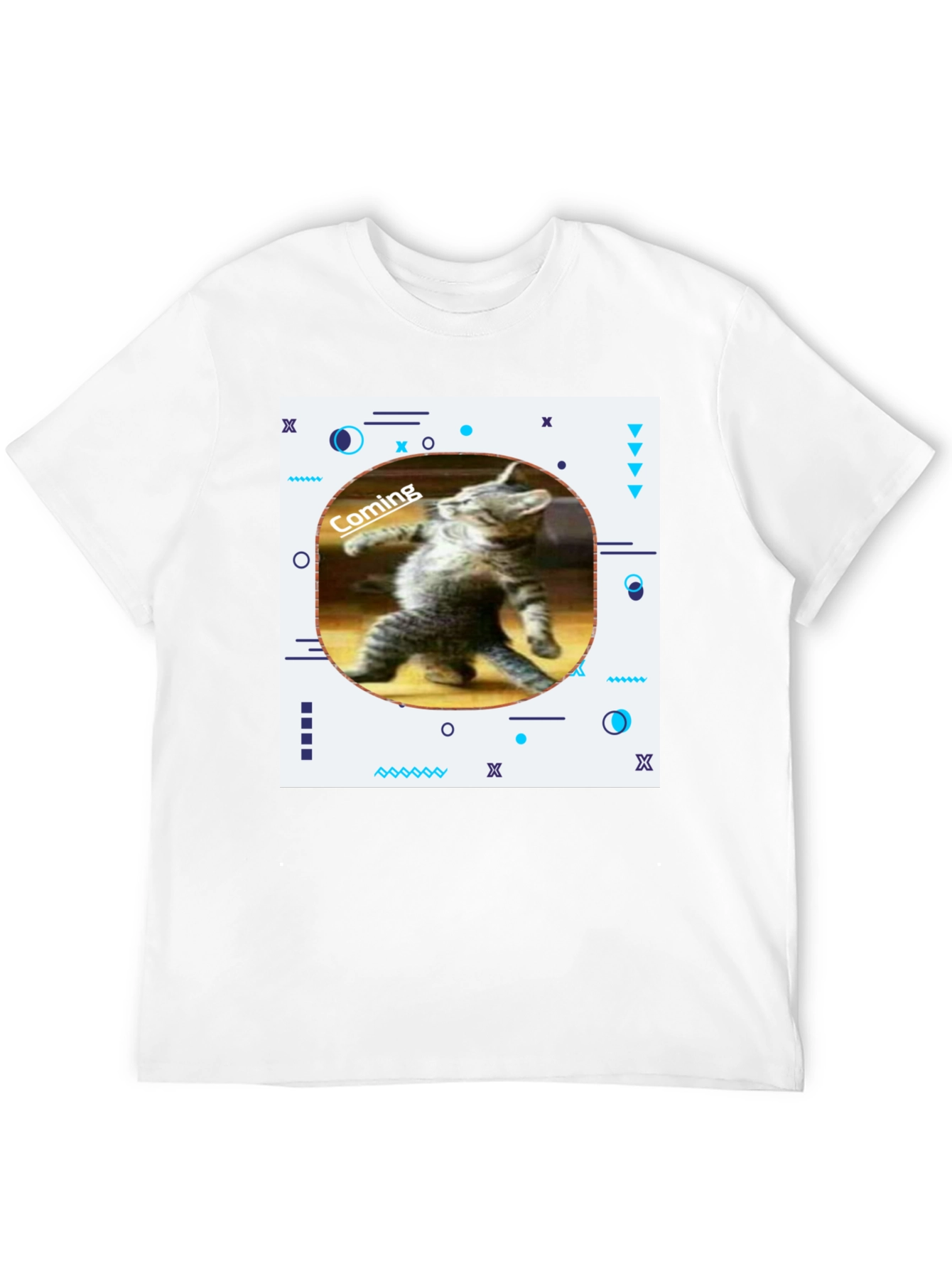 Funny Cat Coming T-Shirt - Black