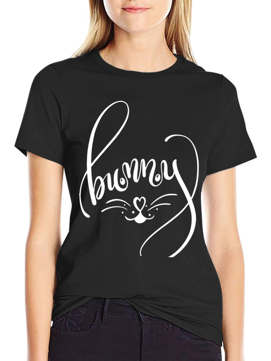 Bunny Graphic Tee - Black Cotton Blend