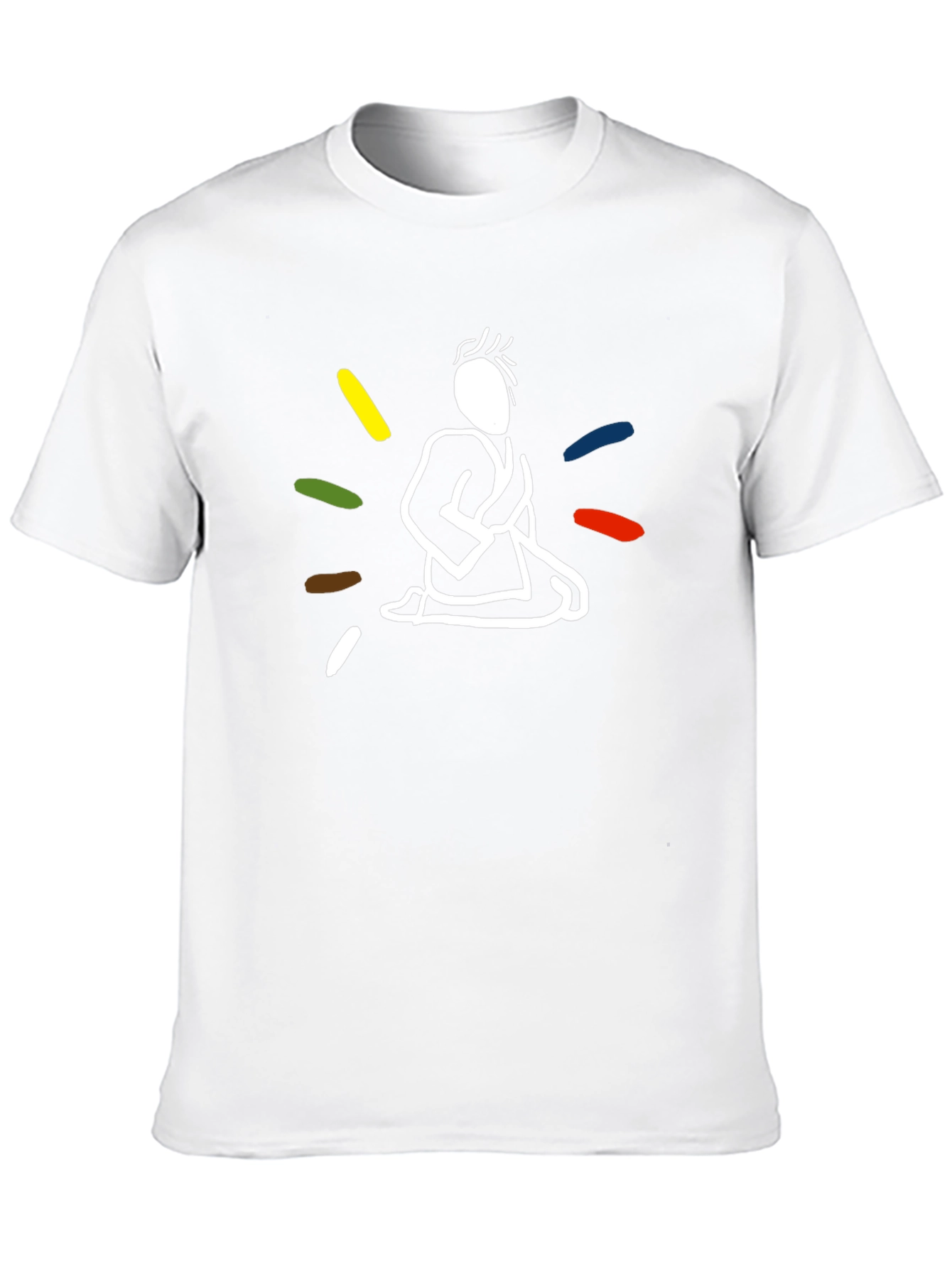 Black T-Shirt with Meditating Figure Design