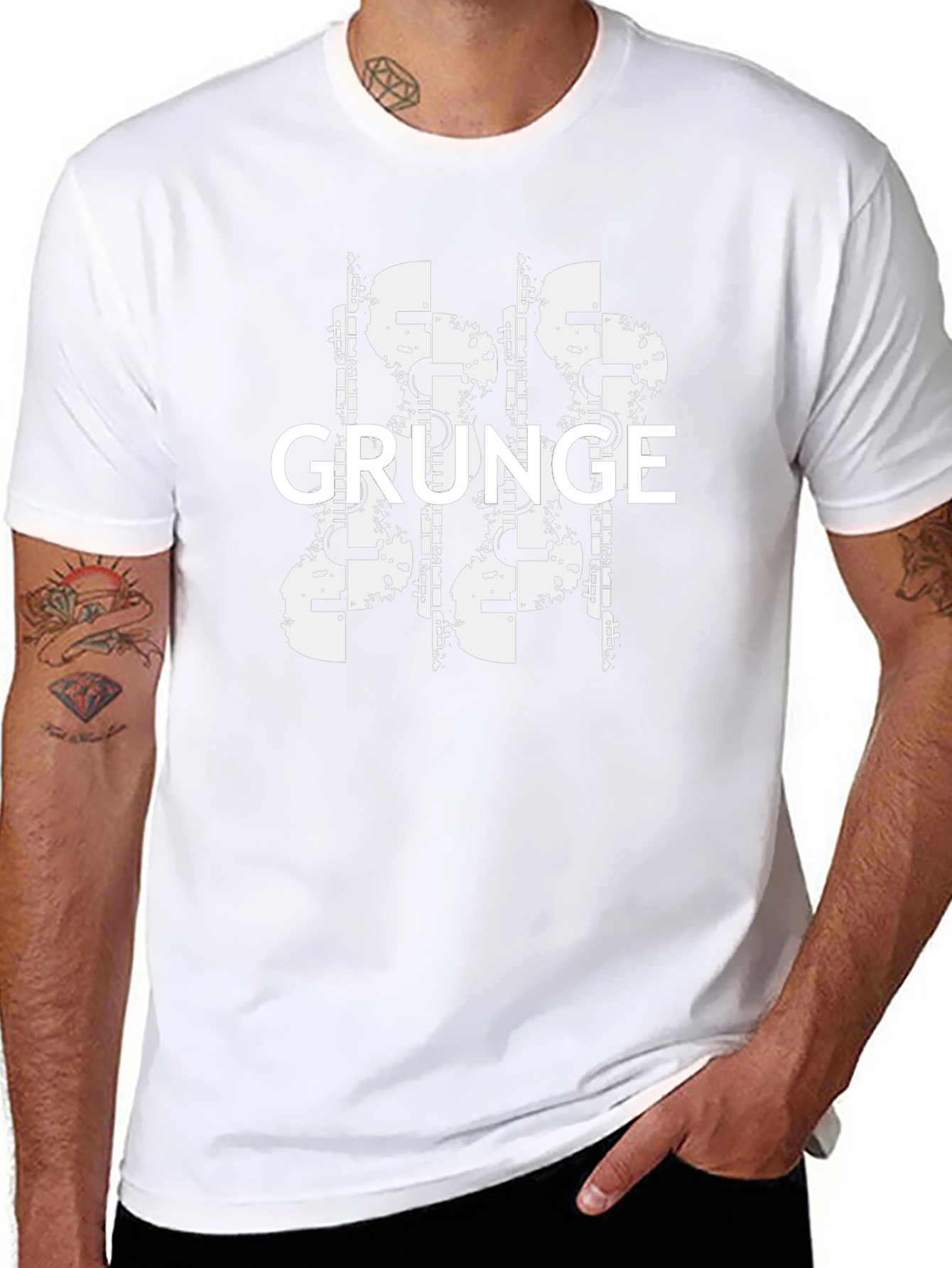 Grunge Graphic Print Black T-Shirt