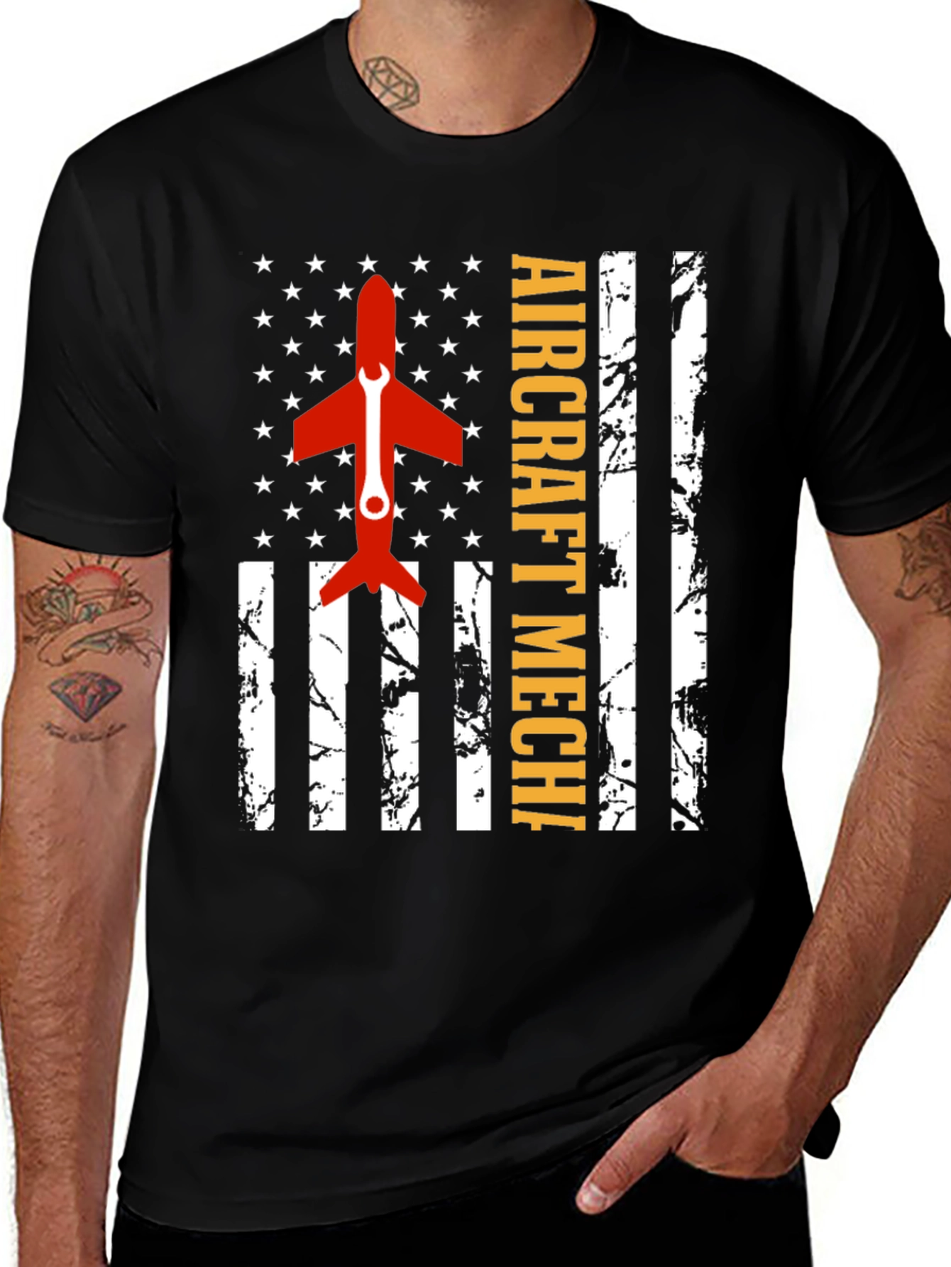 Aircraft Mechanic Flag Graphic Tee