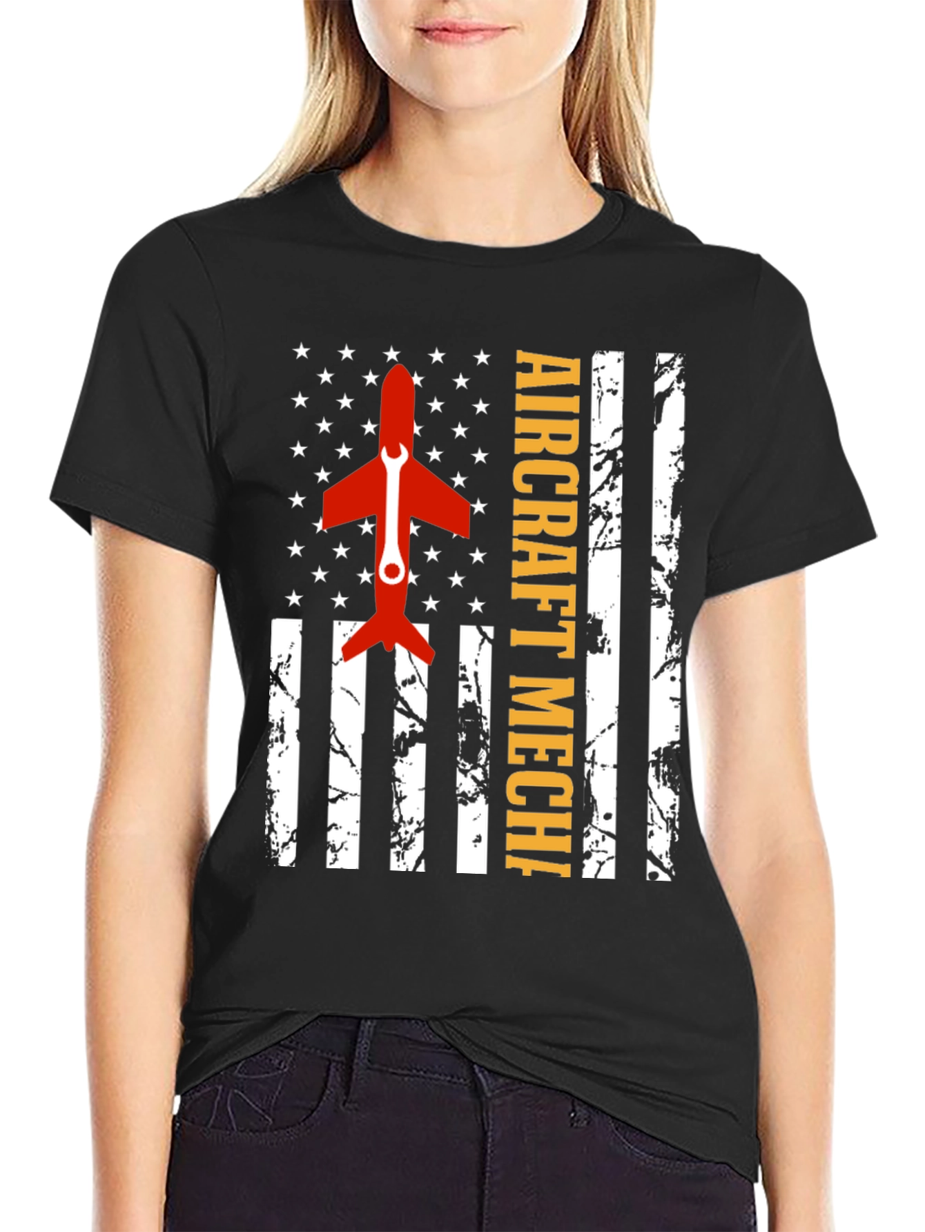 Aircraft Mechanic Flag Graphic Tee