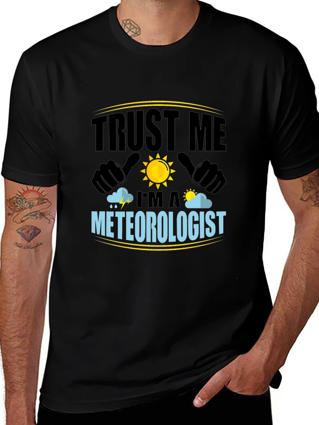 Trust Me Im A Meteorologist Black T-Shirt