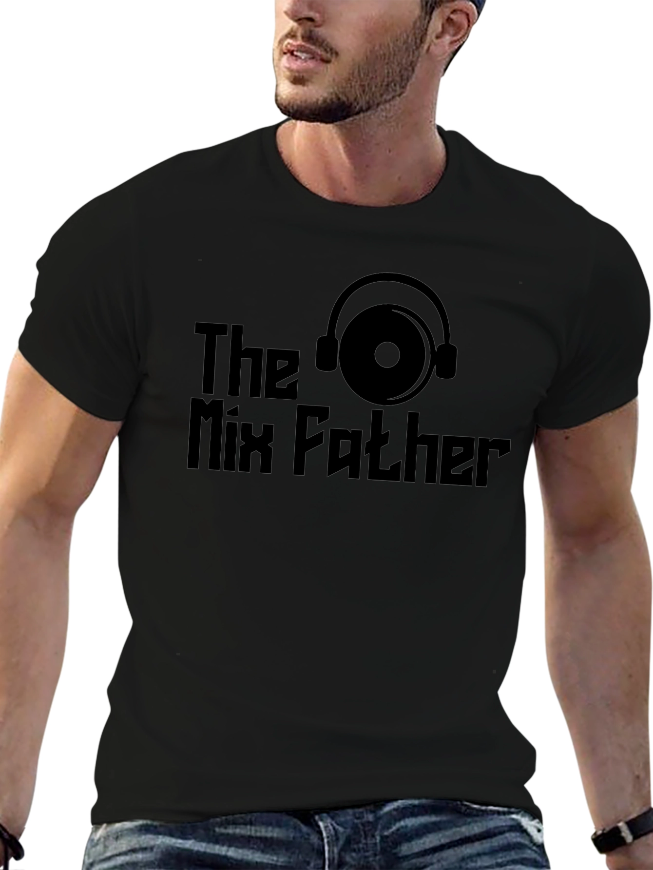 The Mix Father Black T-Shirt DJ Music Lover Tee