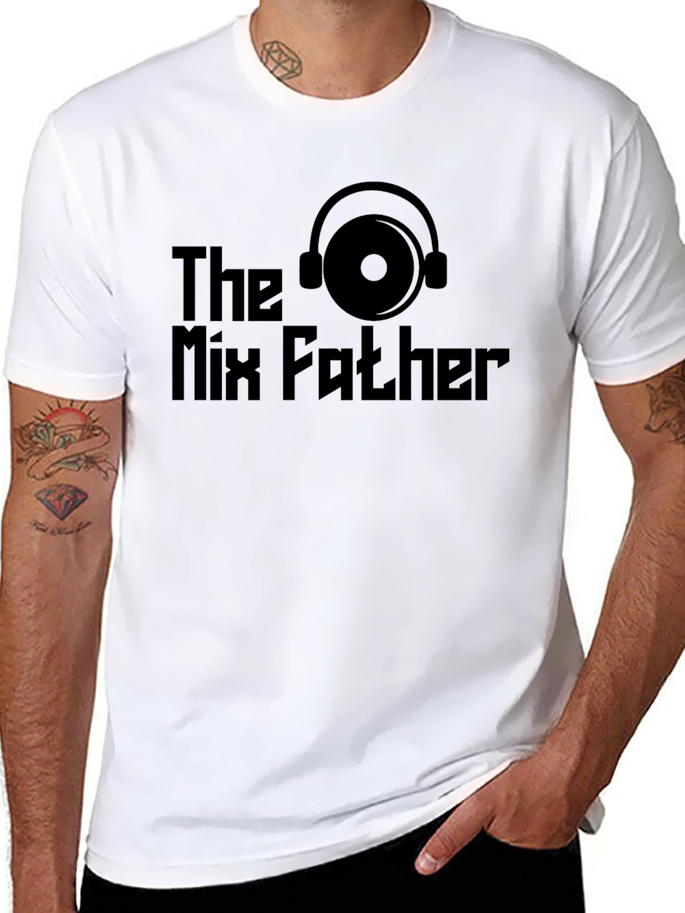 The Mix Father Black T-Shirt DJ Music Lover Tee