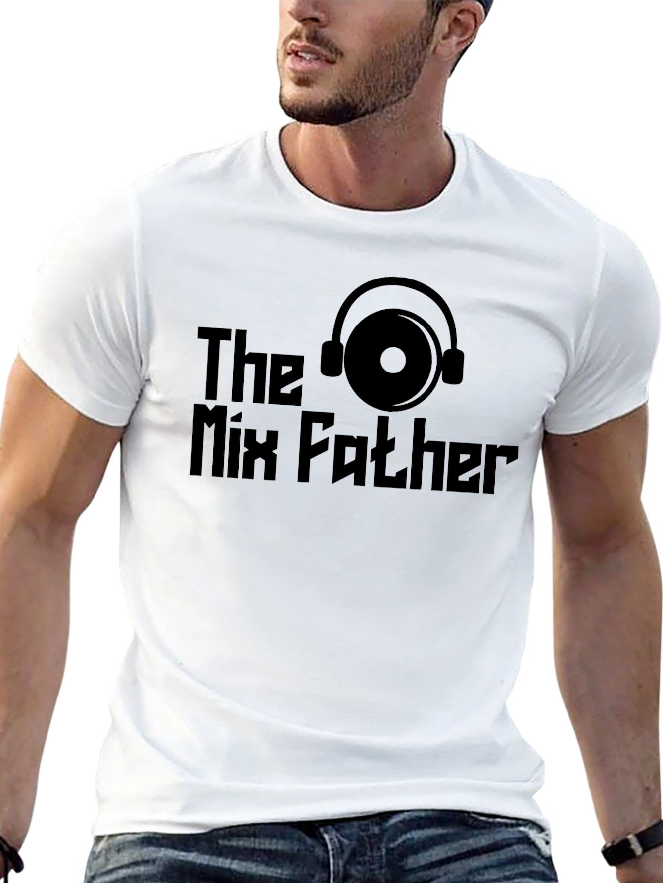 The Mix Father Black T-Shirt DJ Music Lover Tee