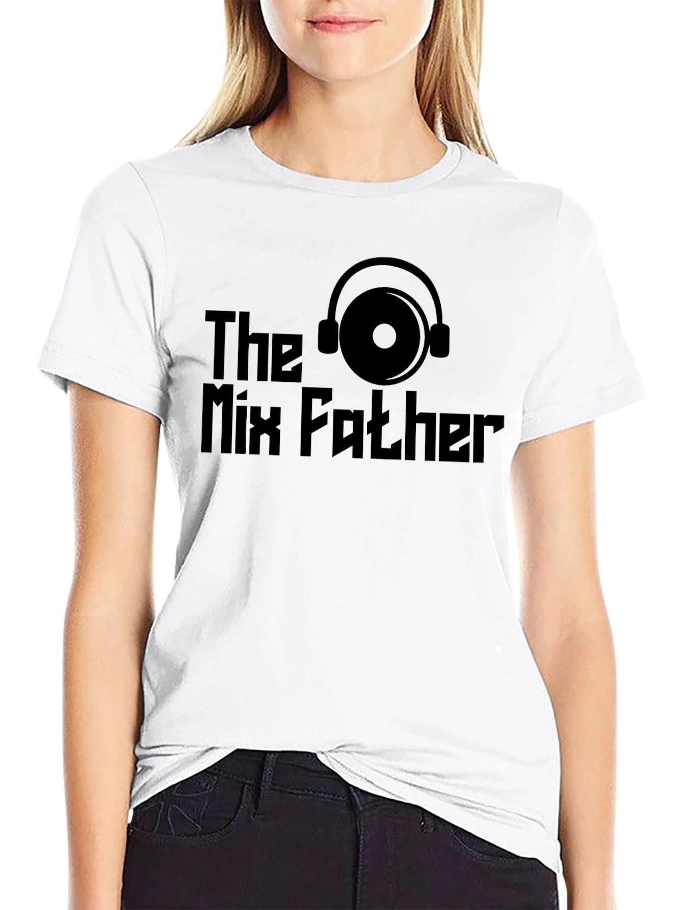 The Mix Father Black T-Shirt DJ Music Lover Tee