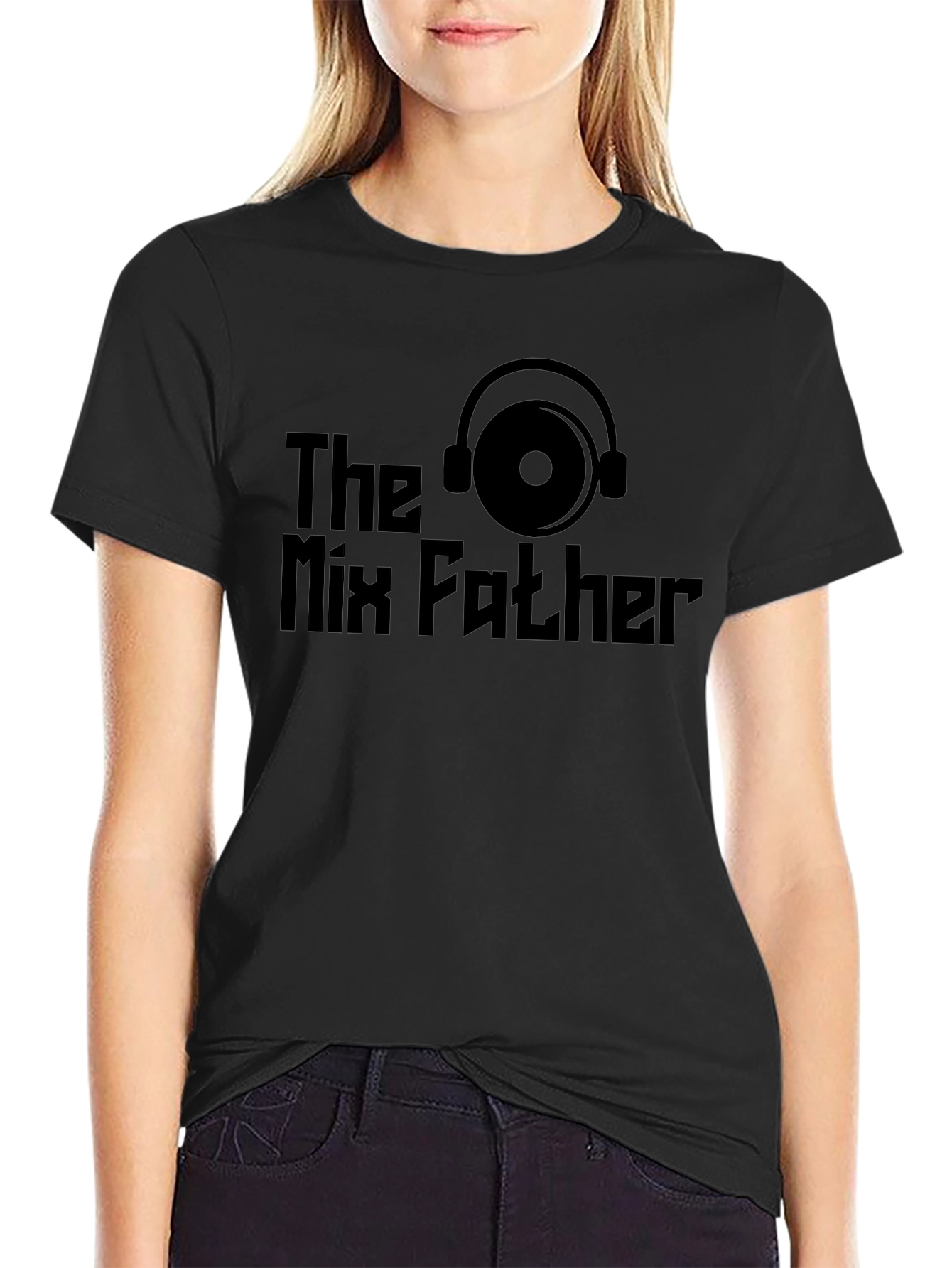 The Mix Father Black T-Shirt DJ Music Lover Tee