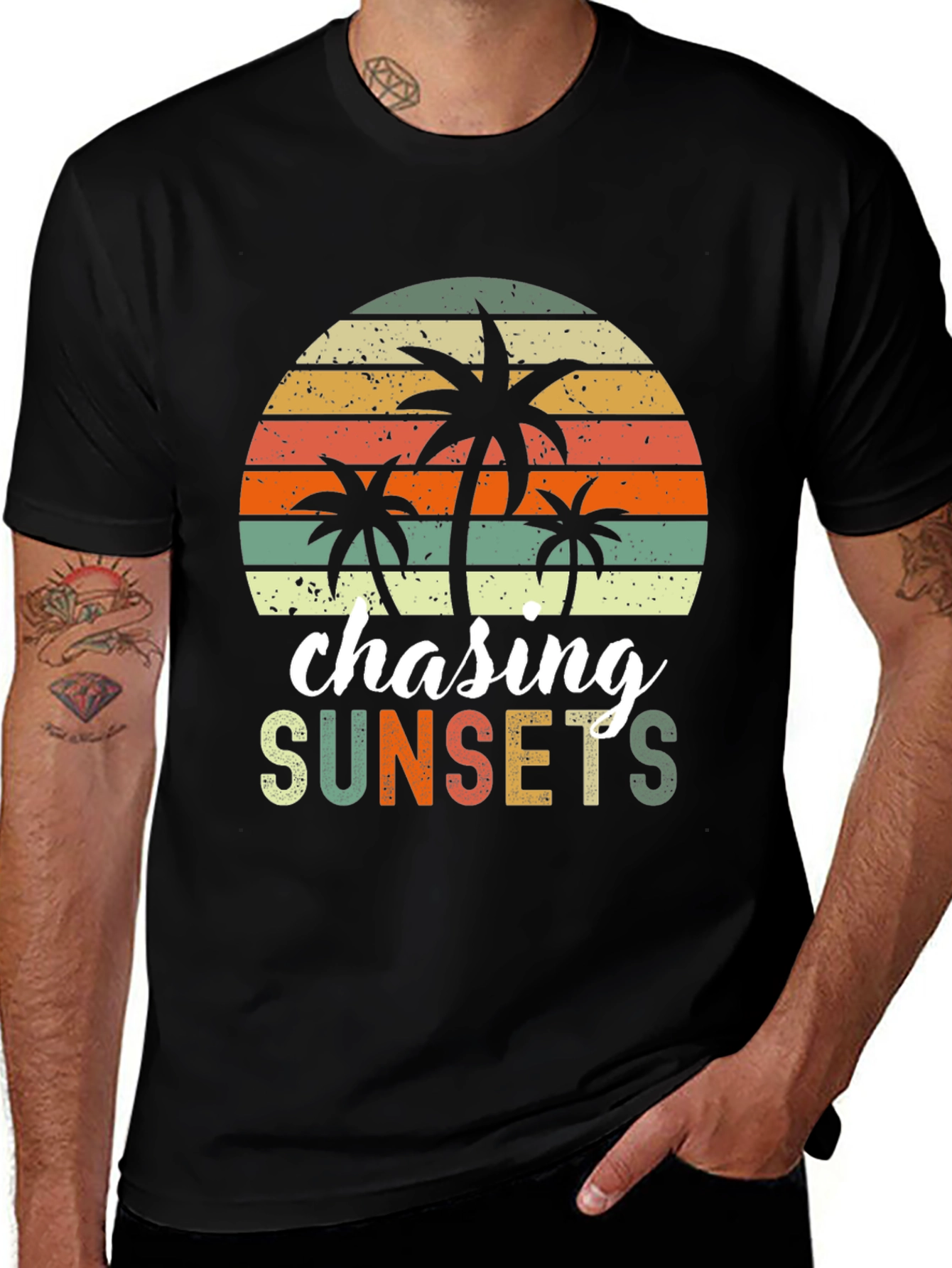 Chasing Sunsets Graphic Tee | Retro Palm Tree T-Shirt