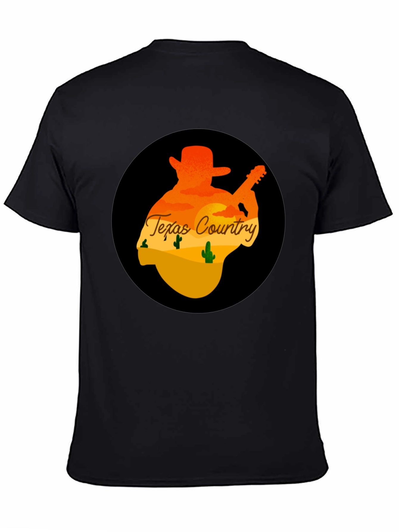 Texas Country Guitar Player Graphic Tee - Black