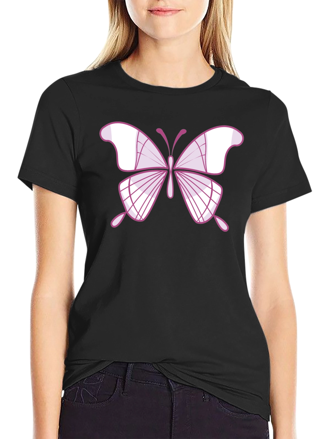 Butterfly Graphic Tee - Stylish Mens Black T-Shirt