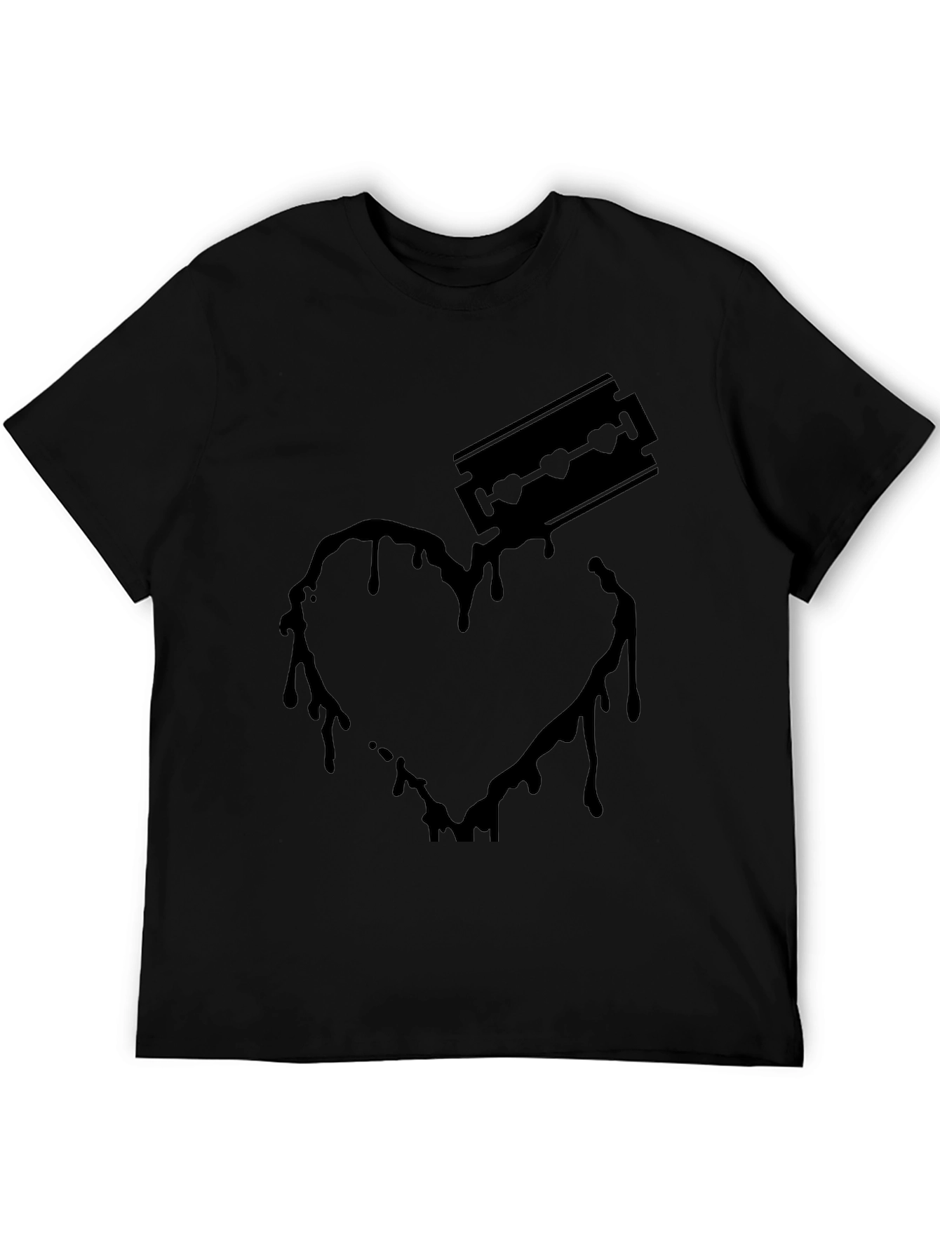 Edgy Graphic Tee: Bleeding Heart Razor Design