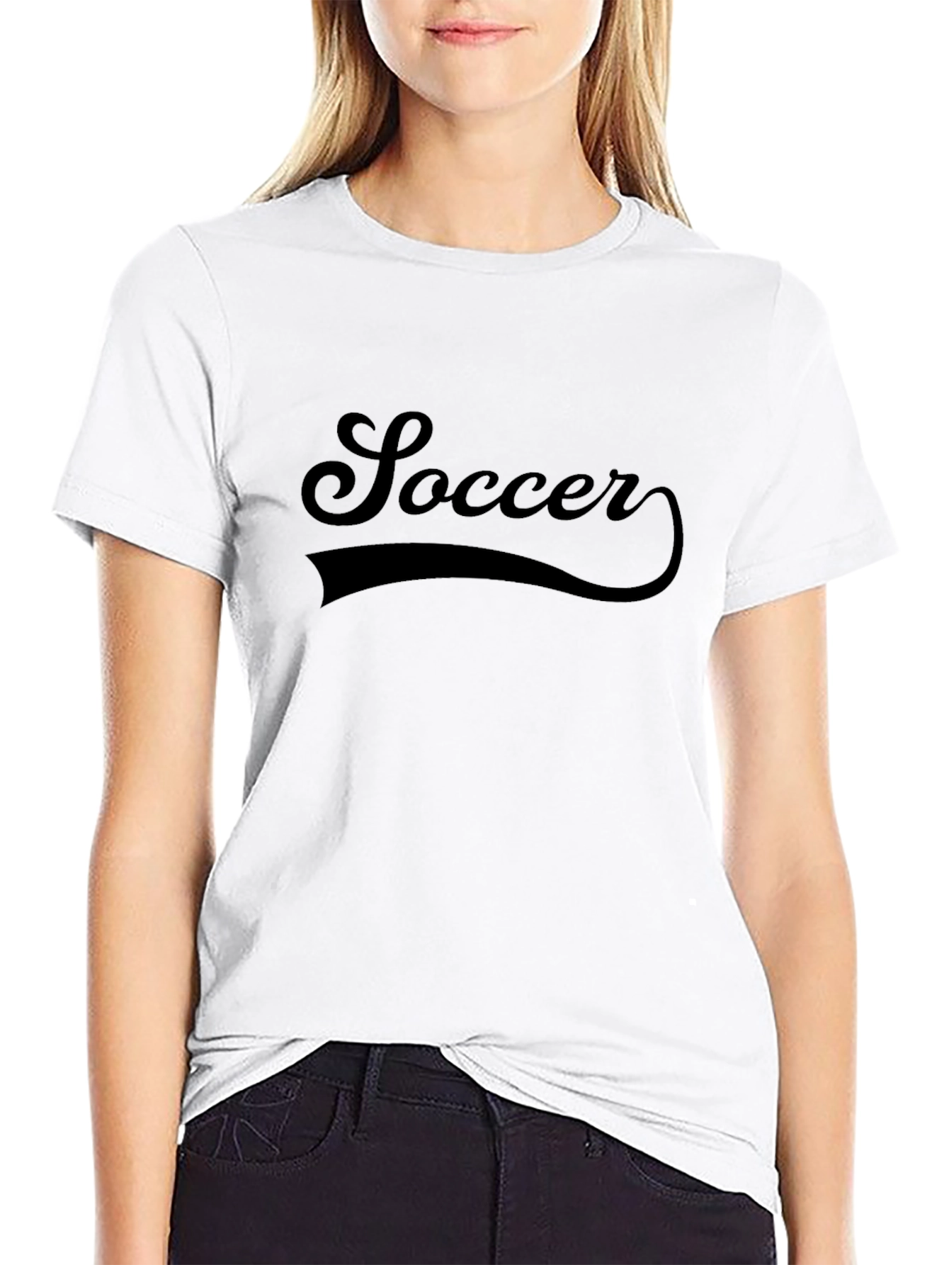 Mens Black Soccer Graphic T-Shirt