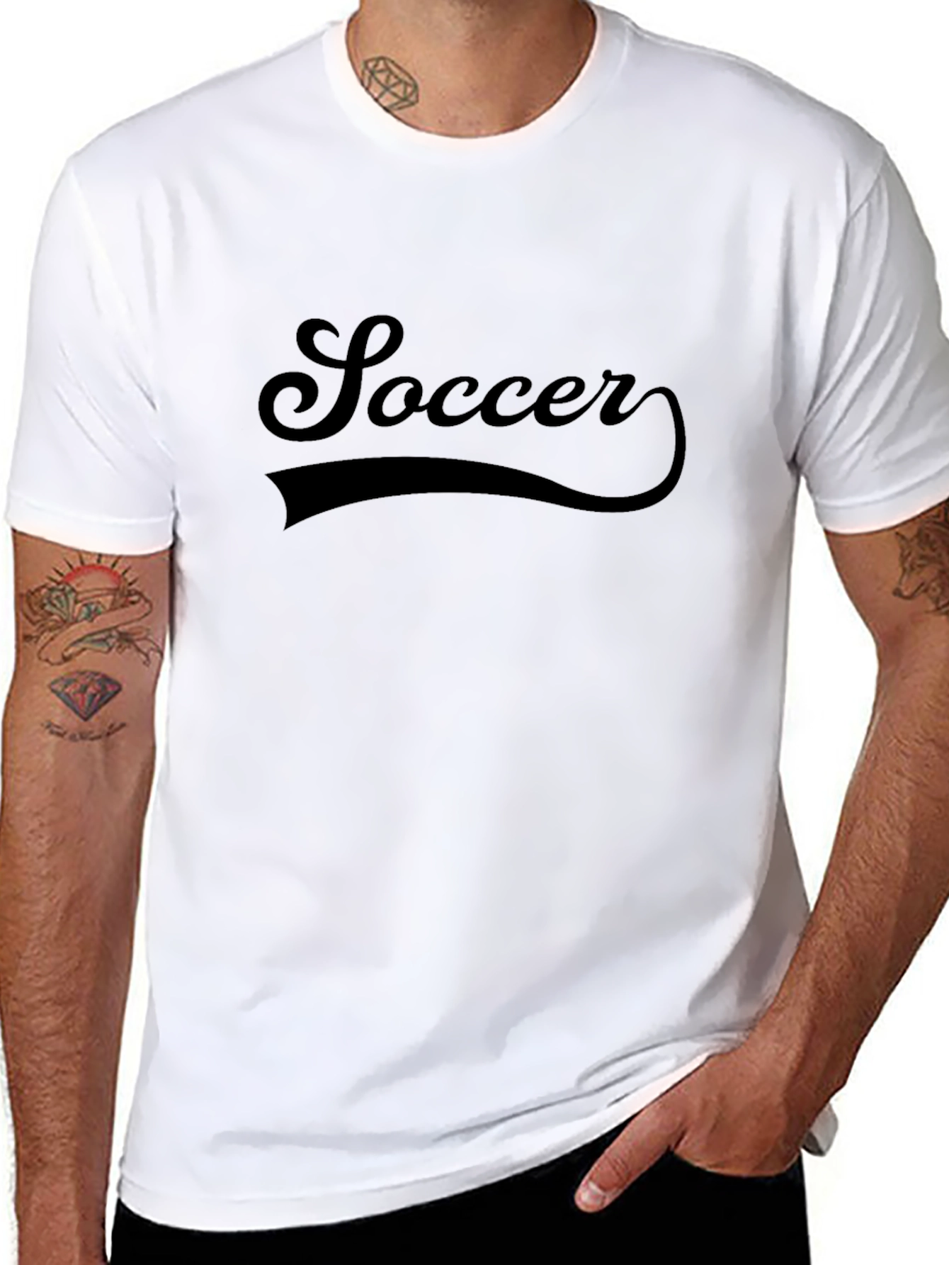 Mens Black Soccer Graphic T-Shirt