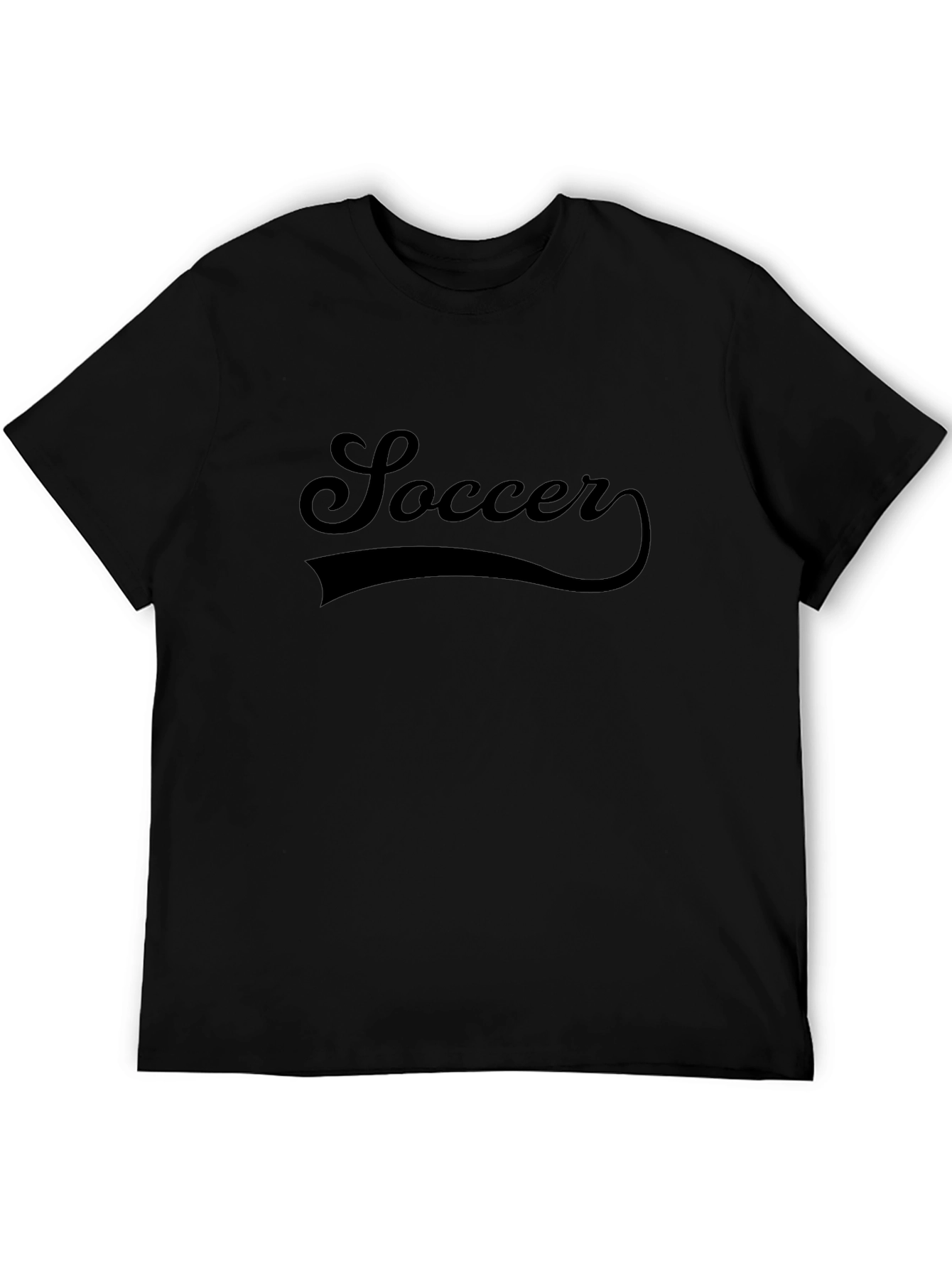 Mens Black Soccer Graphic T-Shirt
