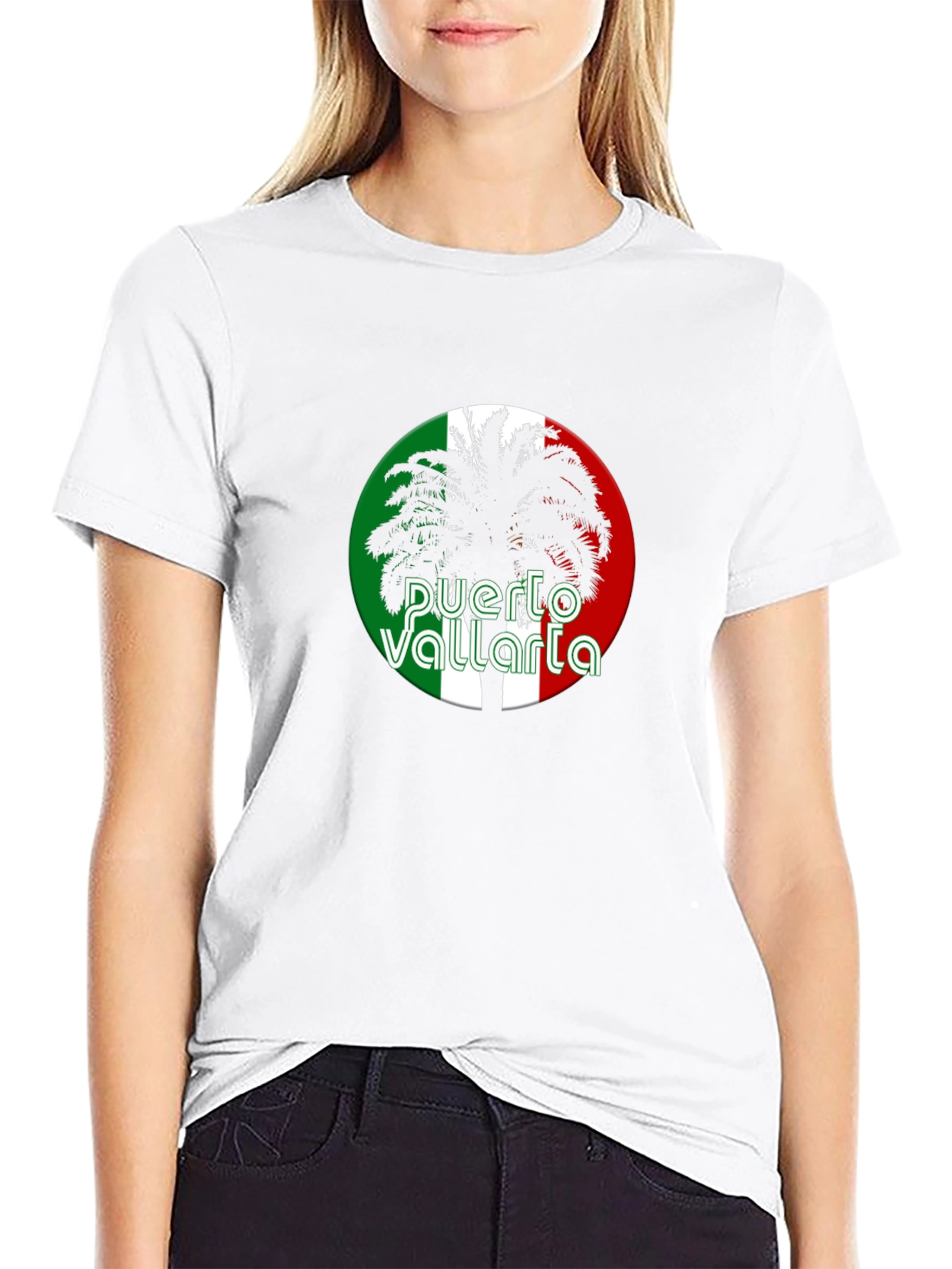 Puerto Vallarta Palm Tree Black T-Shirt