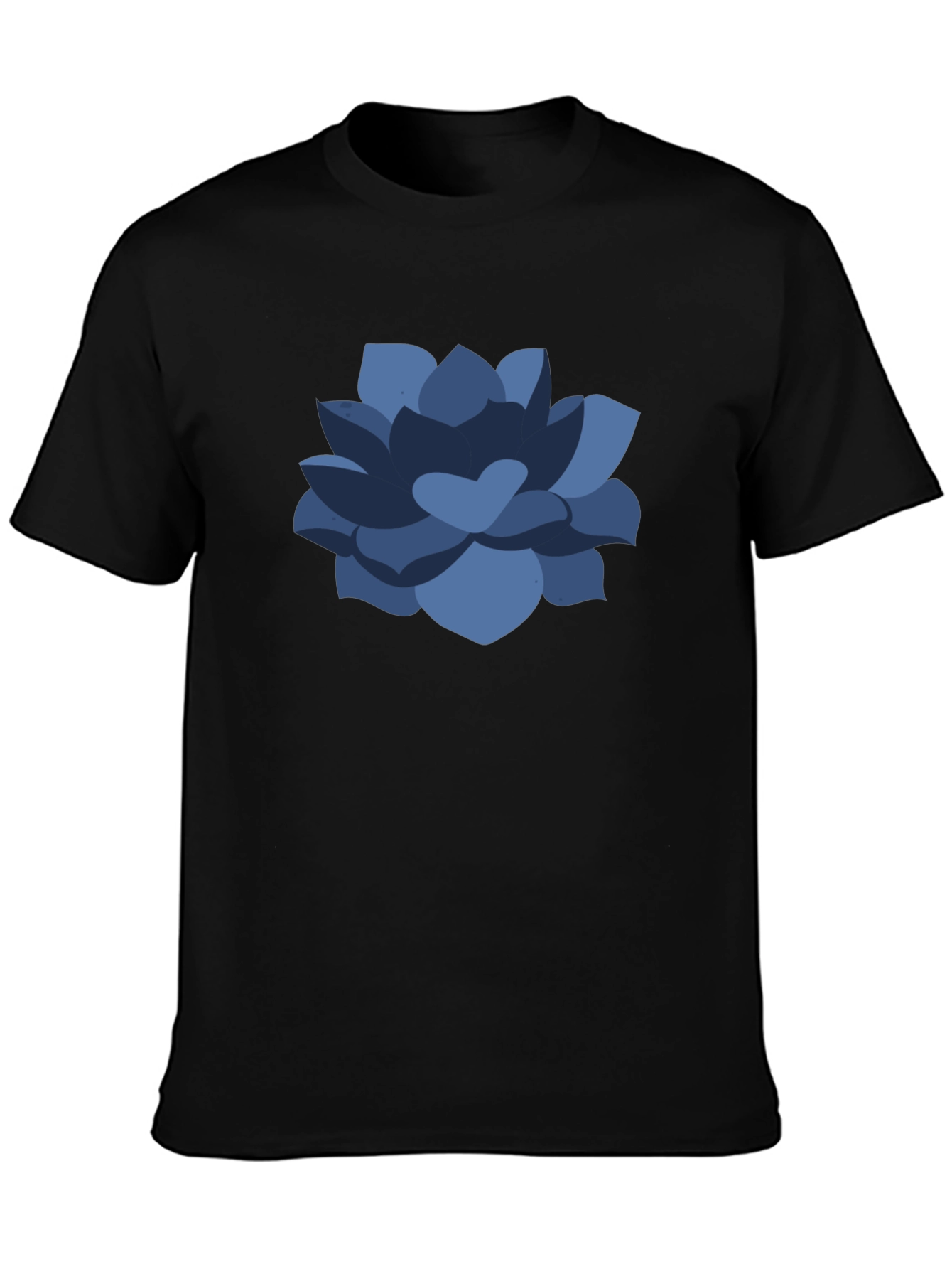 Blue Succulent Graphic Tee - Casual Comfort