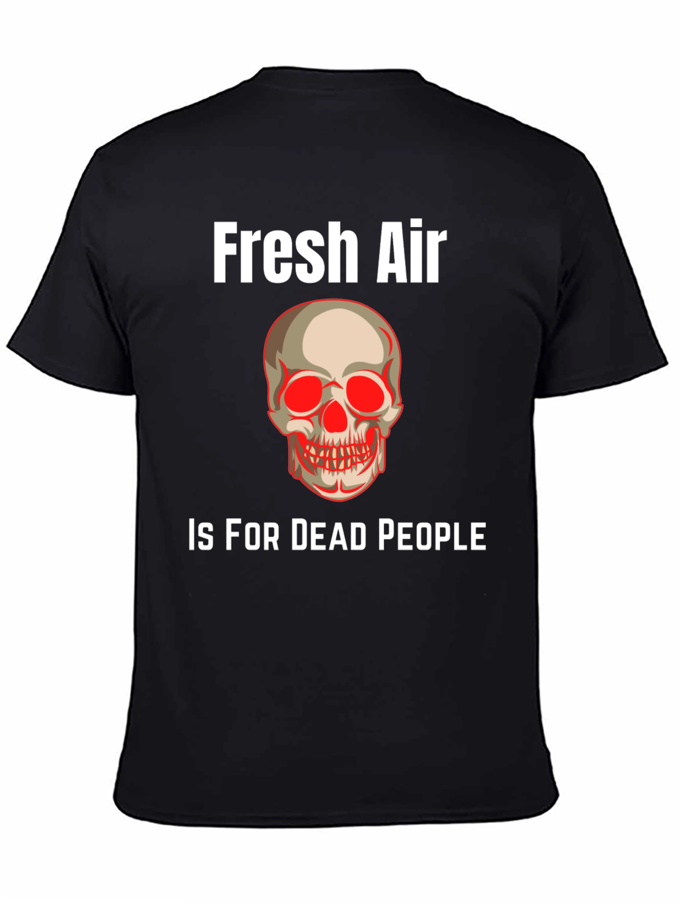 Fresh Air Dead People Skull Graphic Tee - Black