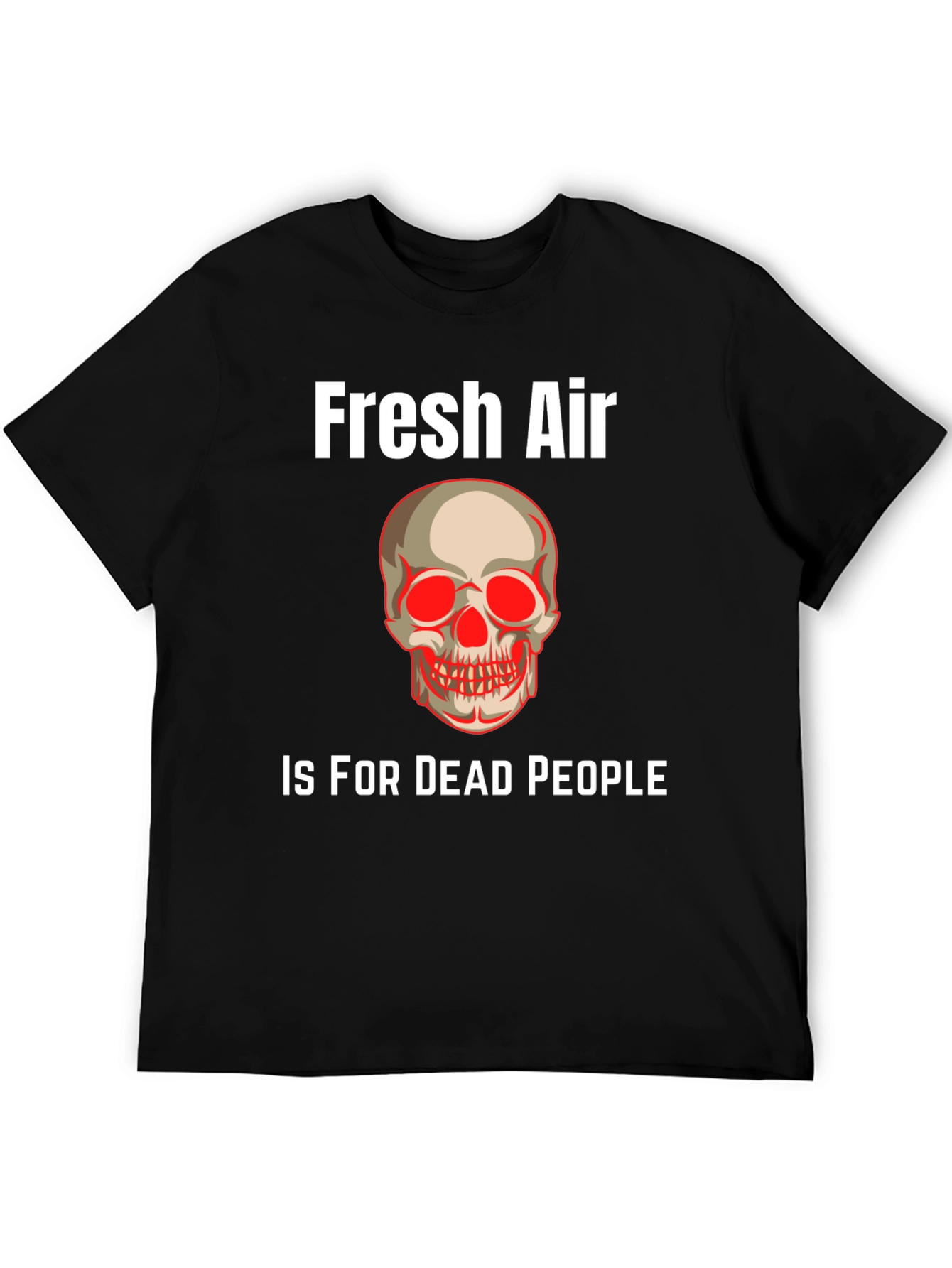 Fresh Air Dead People Skull Graphic Tee - Black
