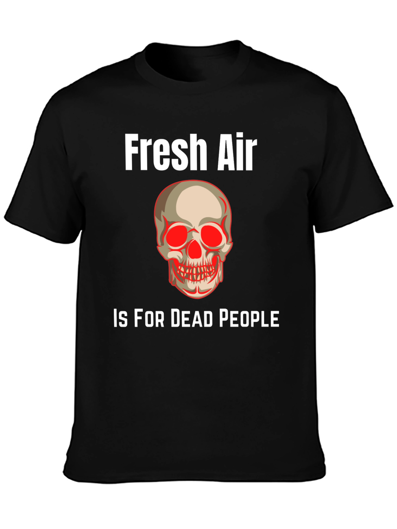 Fresh Air Dead People Skull Graphic Tee - Black