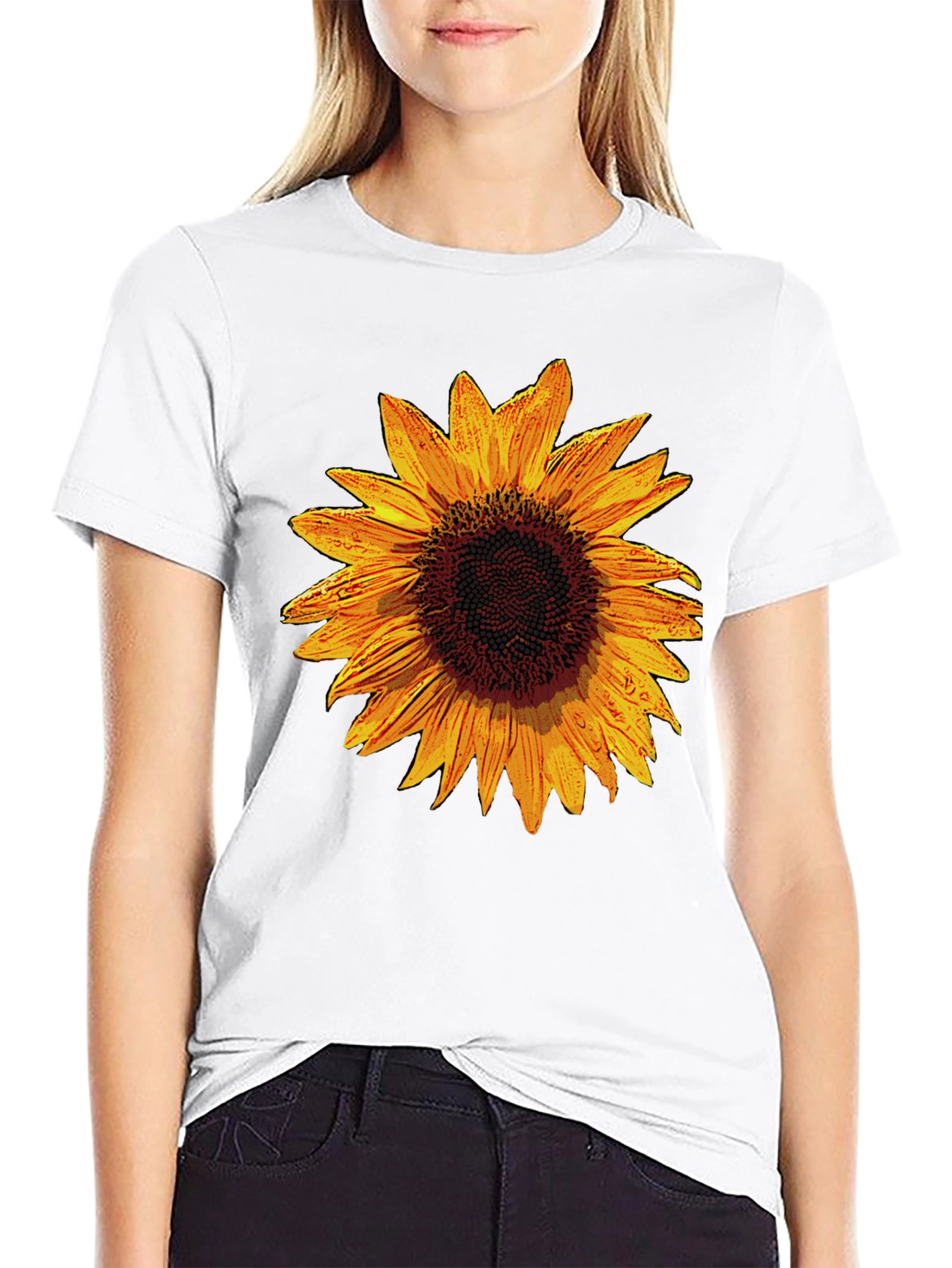 Sunflower Graphic Black T-Shirt