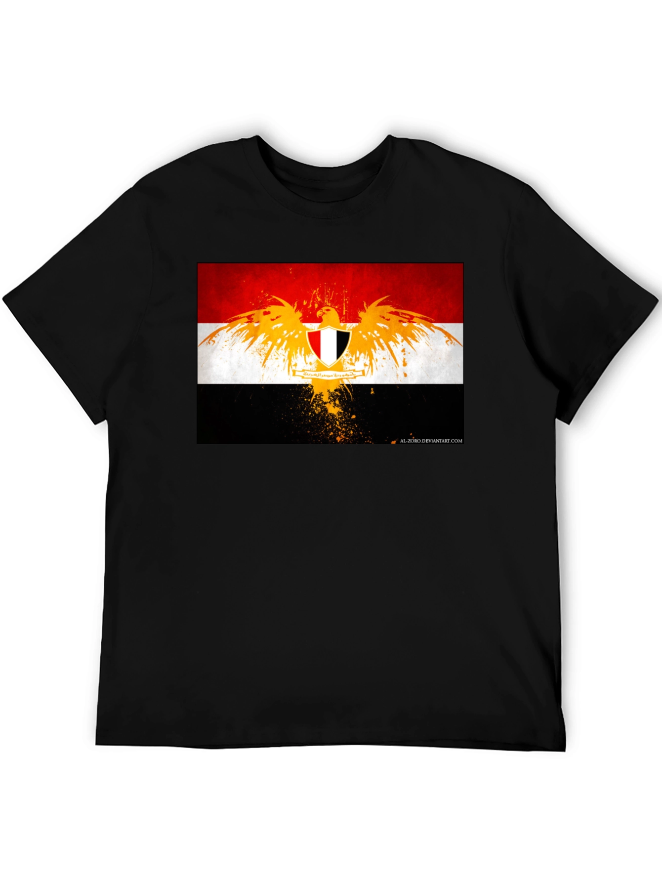 Egypt Flag Eagle Graphic T-Shirt - Black