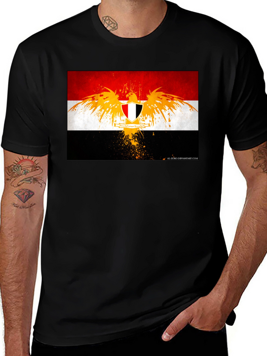 Egypt Flag Eagle Graphic T-Shirt - Black