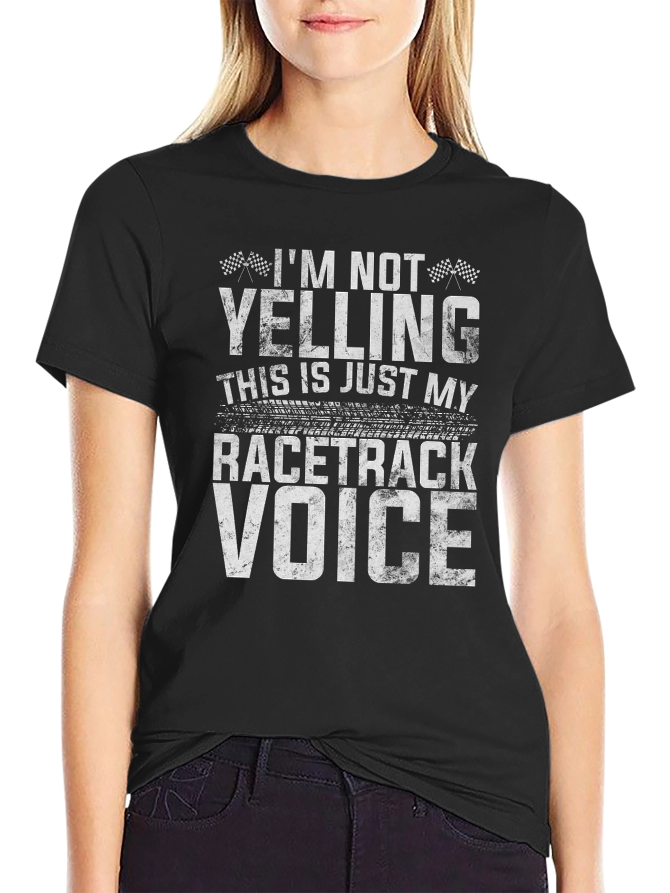 Im Not Yelling Racetrack Voice Graphic Tee