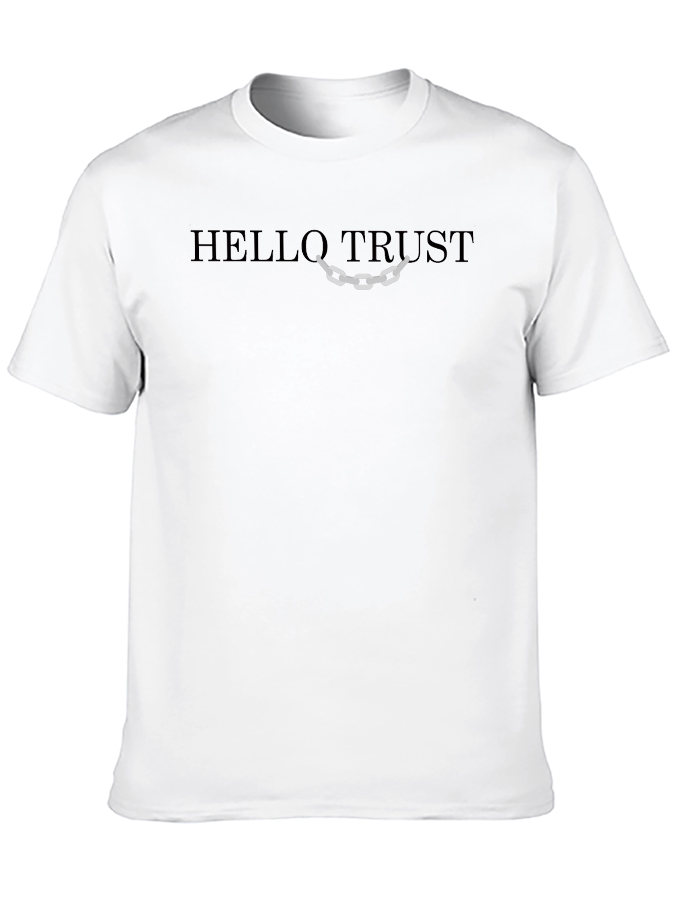 Hello Trust Graphic Print Black T-Shirt