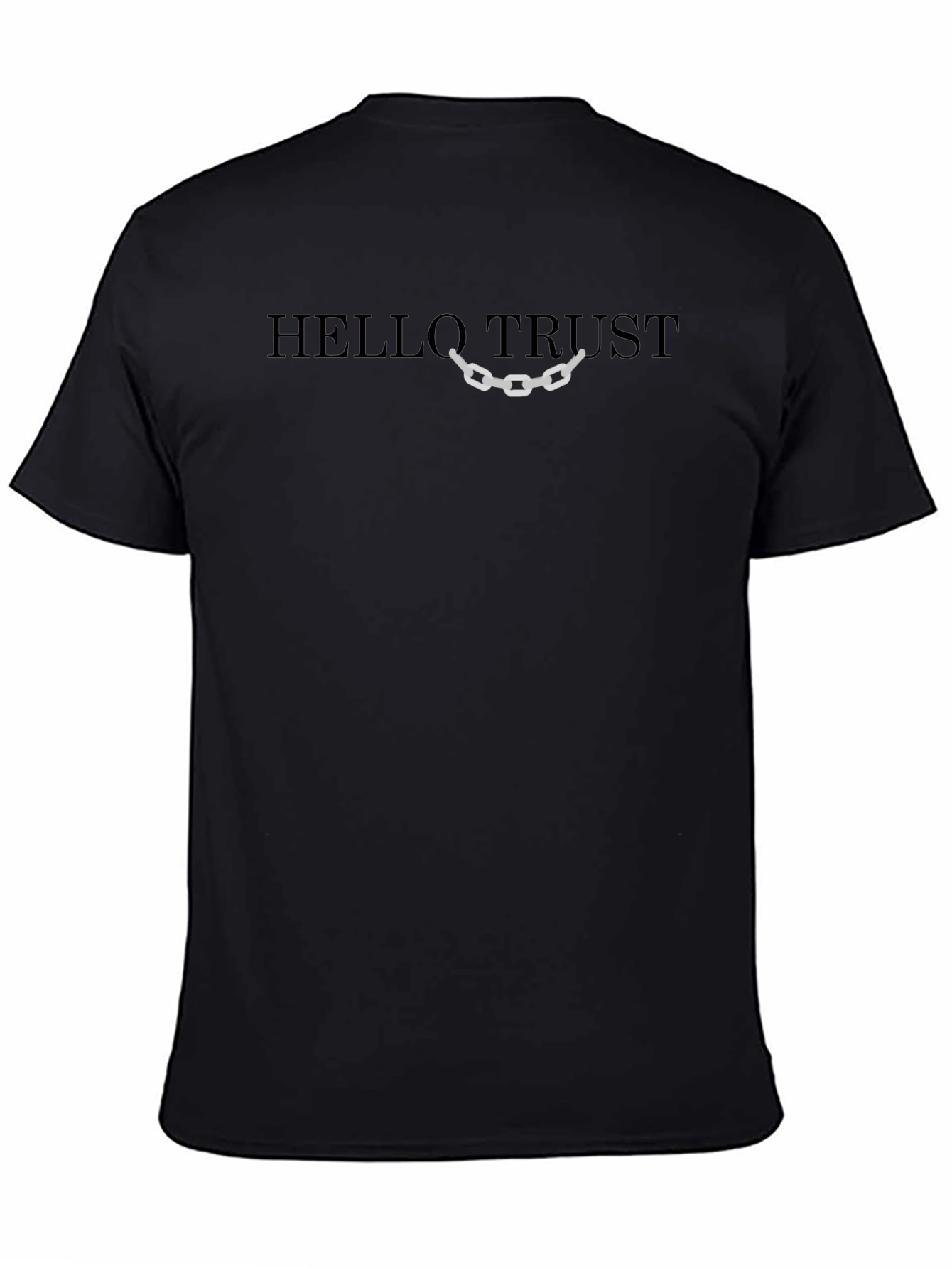 Hello Trust Graphic Print Black T-Shirt