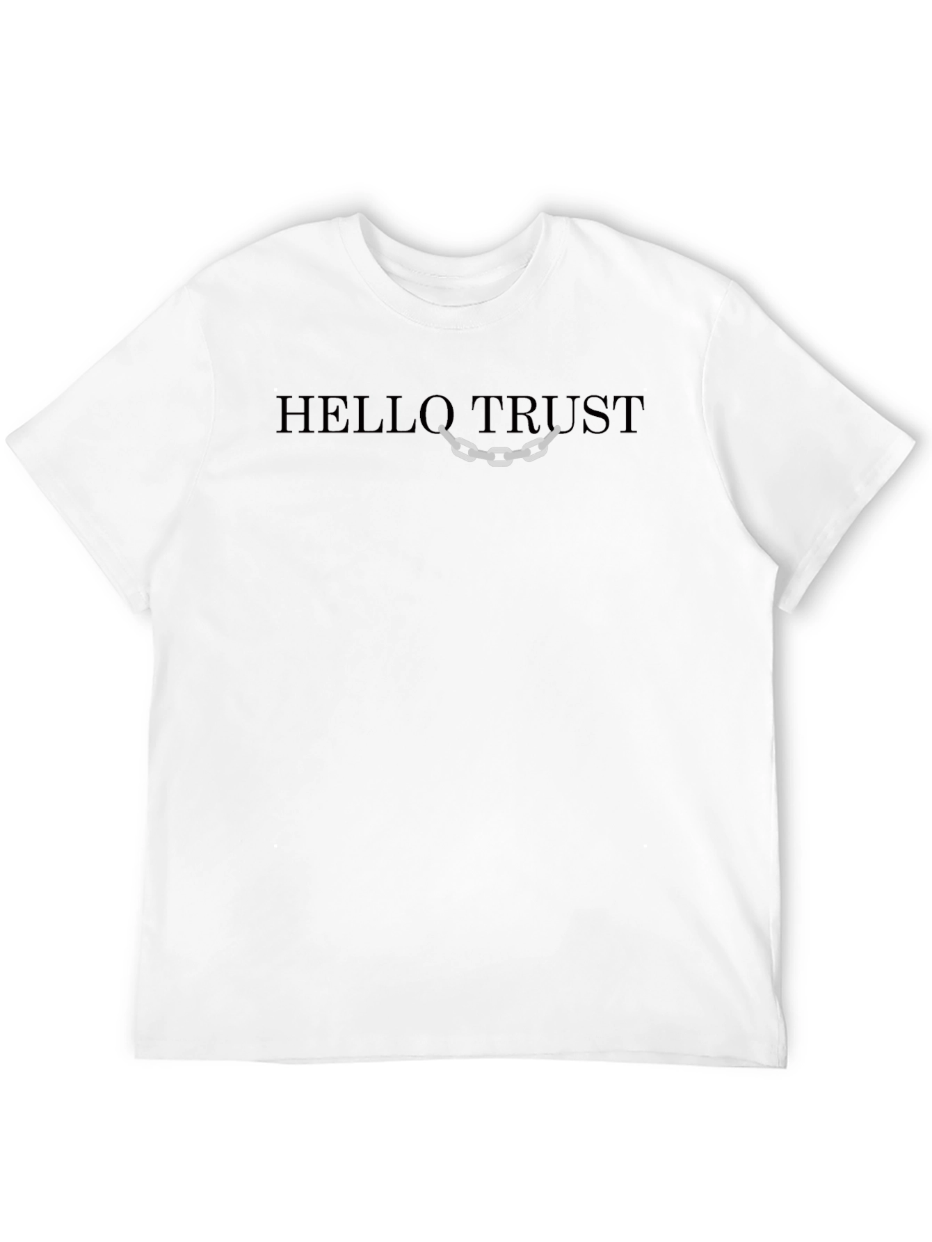 Hello Trust Graphic Print Black T-Shirt